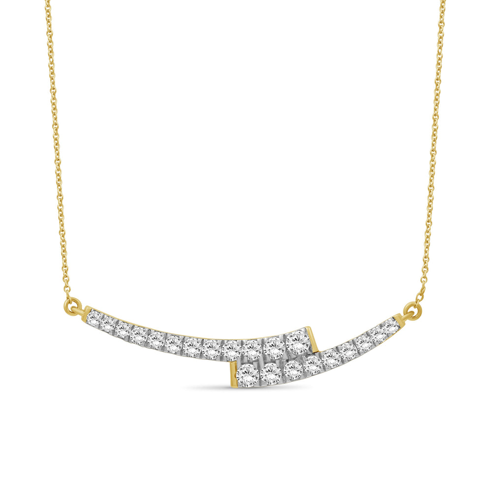 Venturant Lab Grown Diamond (F/VS+) 1.00 carat Round cut Sterling Silver Smile Necklace - Sterling Silver | Gold over Silver