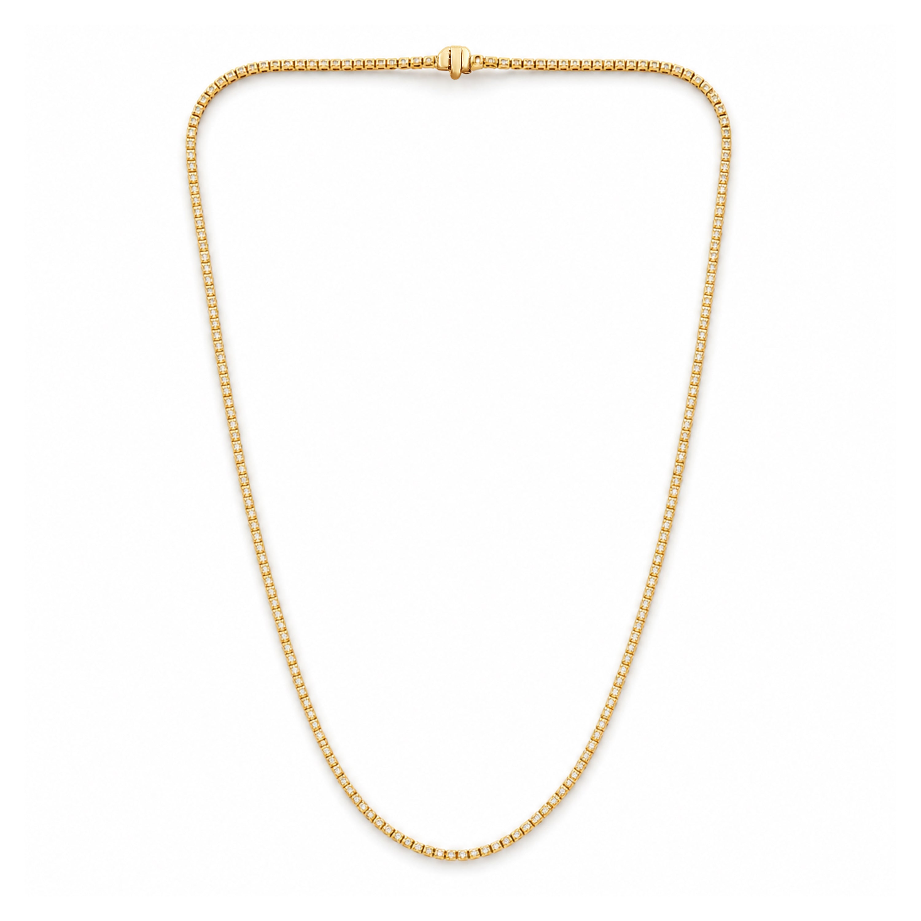 Venturant Lab Grown Diamond (F/VS+) 7.00 carat Round cut Sterling Silver Tennis Necklace - Sterling Silver | Gold over Silver