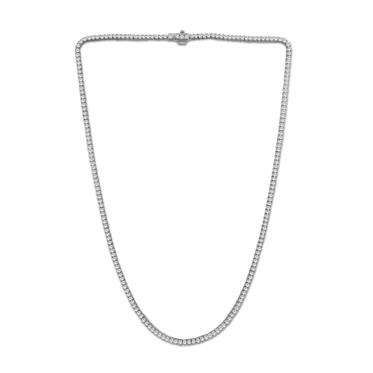 Venturant Lab Grown Diamond (F/VS+) 10.00 carat Round cut Sterling Silver Tennis Necklace - Sterling Silver | Gold over Silver