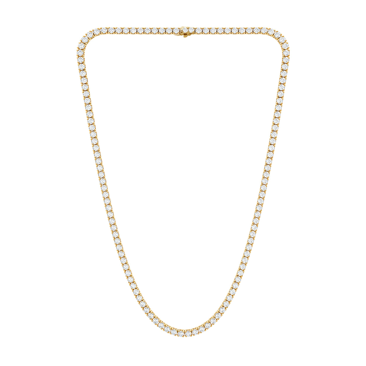 Venturant Lab Grown Diamond (F/VS+) 12.00 carat Round cut Sterling Silver Tennis Necklace - Sterling Silver | Gold over Silver