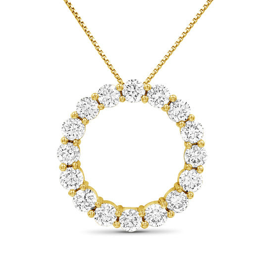 Venturant Lab Grown Diamond (F/VS+) 3.00 carat Round cut Sterling Silver Tennis Necklace - Sterling Silver | Gold over Silver
