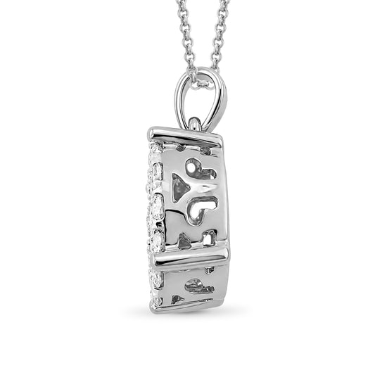 Venturant Lab Grown Diamond (F/VS+) 1.00 carat Round cut Sterling Silver Cluster Pendant - Sterling Silver | Gold over Silver