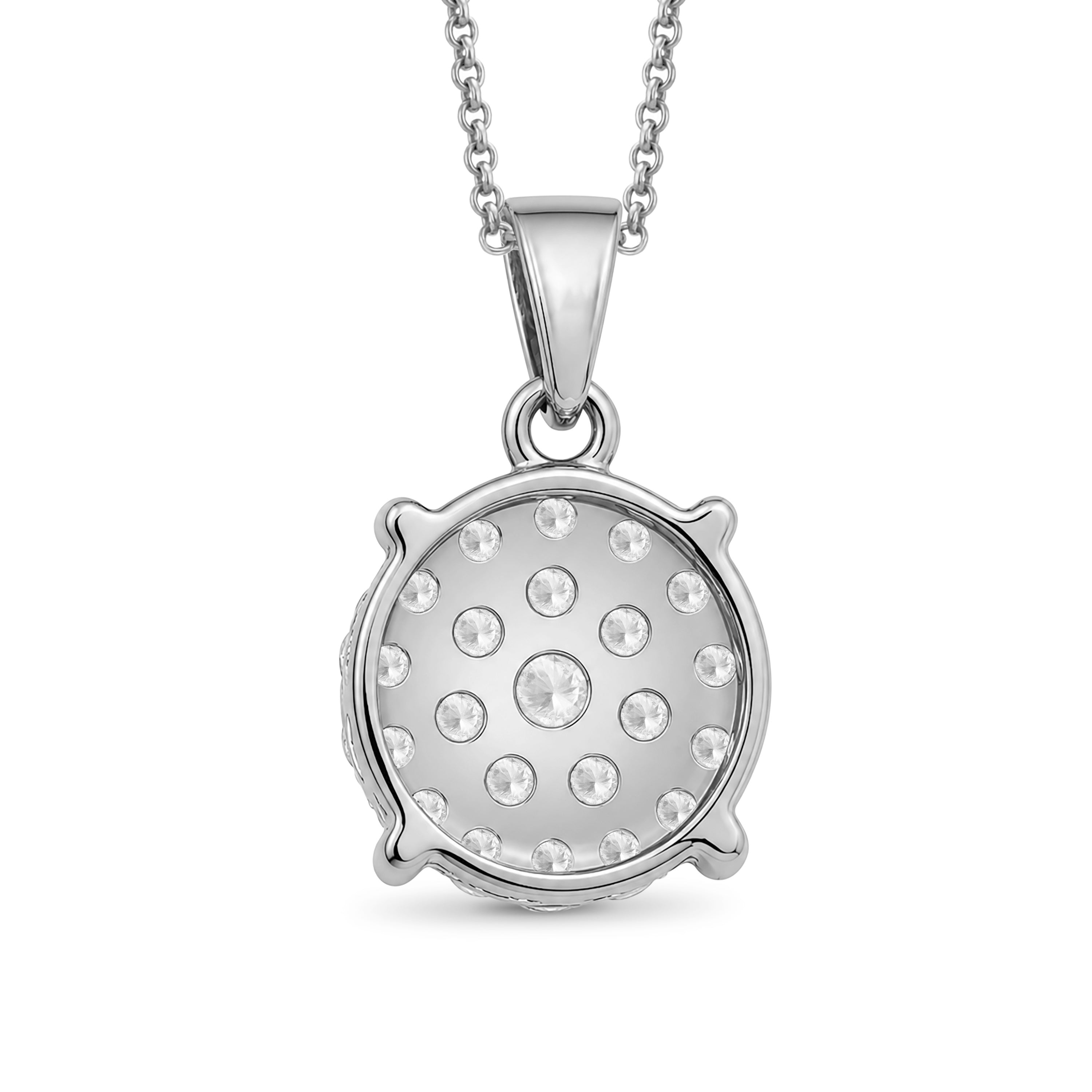 Venturant Lab Grown Diamond (F/VS+) 1.00 carat Round cut Sterling Silver Cluster Pendant - Sterling Silver | Gold over Silver