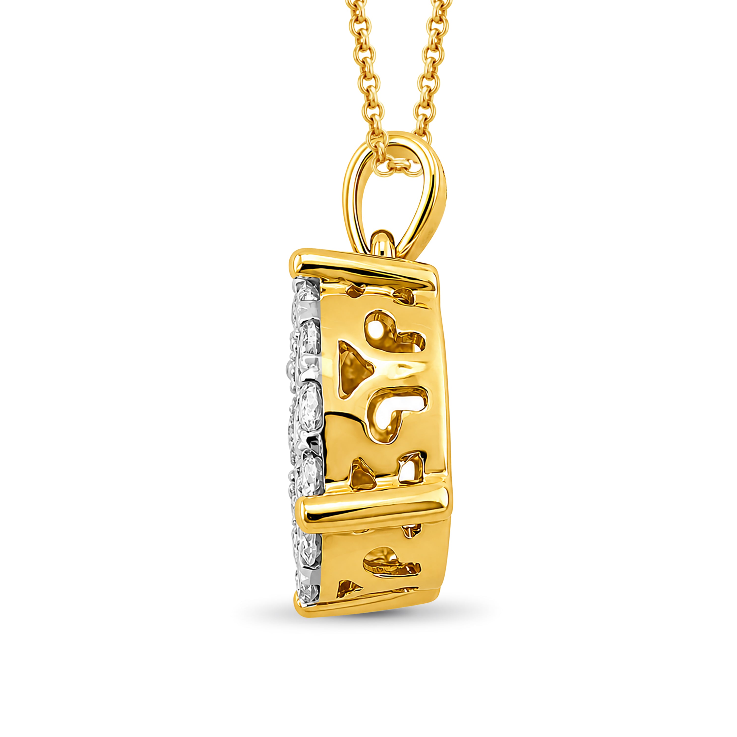 Venturant Lab Grown Diamond (F/VS+) 1.00 carat Round cut Sterling Silver Cluster Pendant - Sterling Silver | Gold over Silver