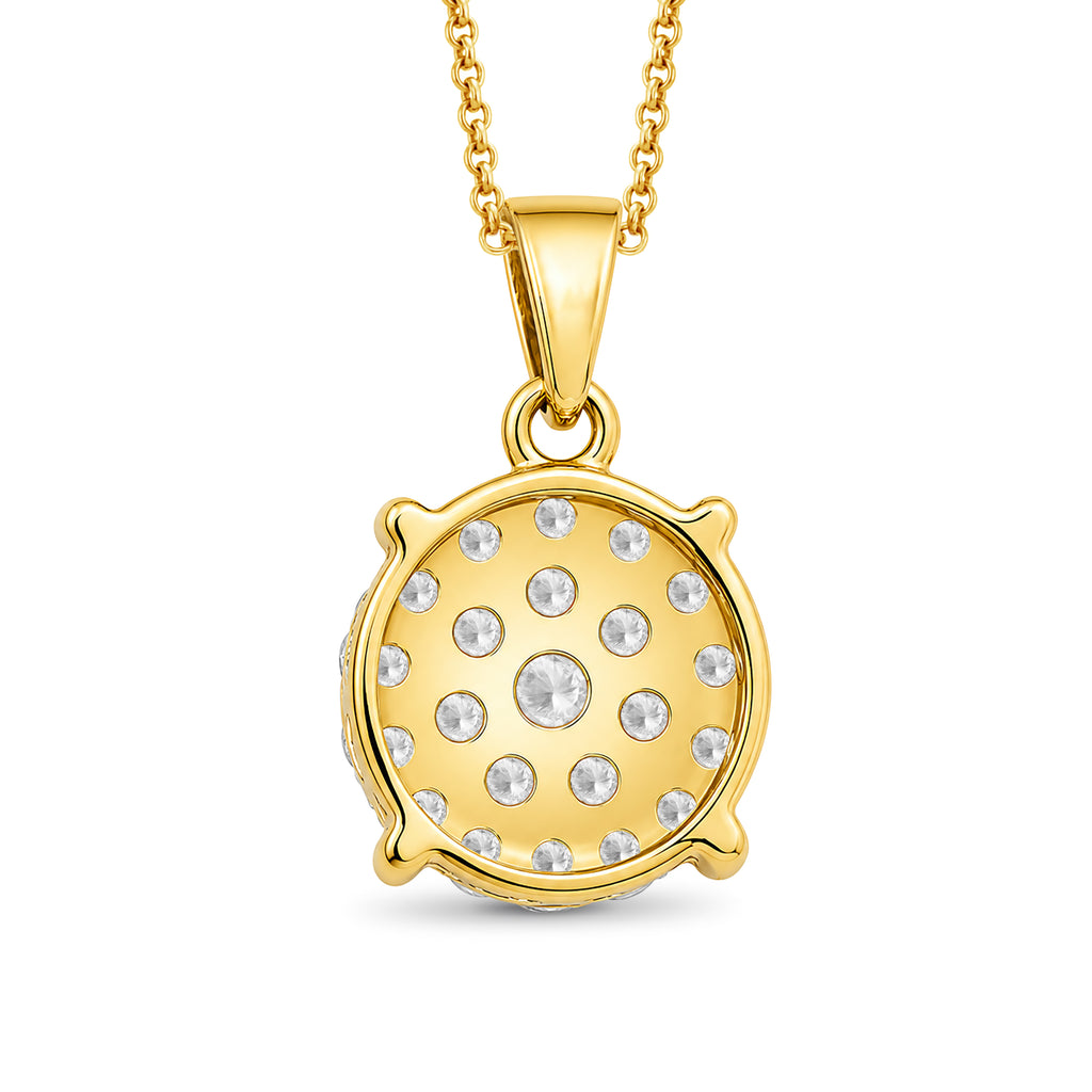 Venturant Lab Grown Diamond (F/VS+) 1.00 carat Round cut Sterling Silver Cluster Pendant - Sterling Silver | Gold over Silver