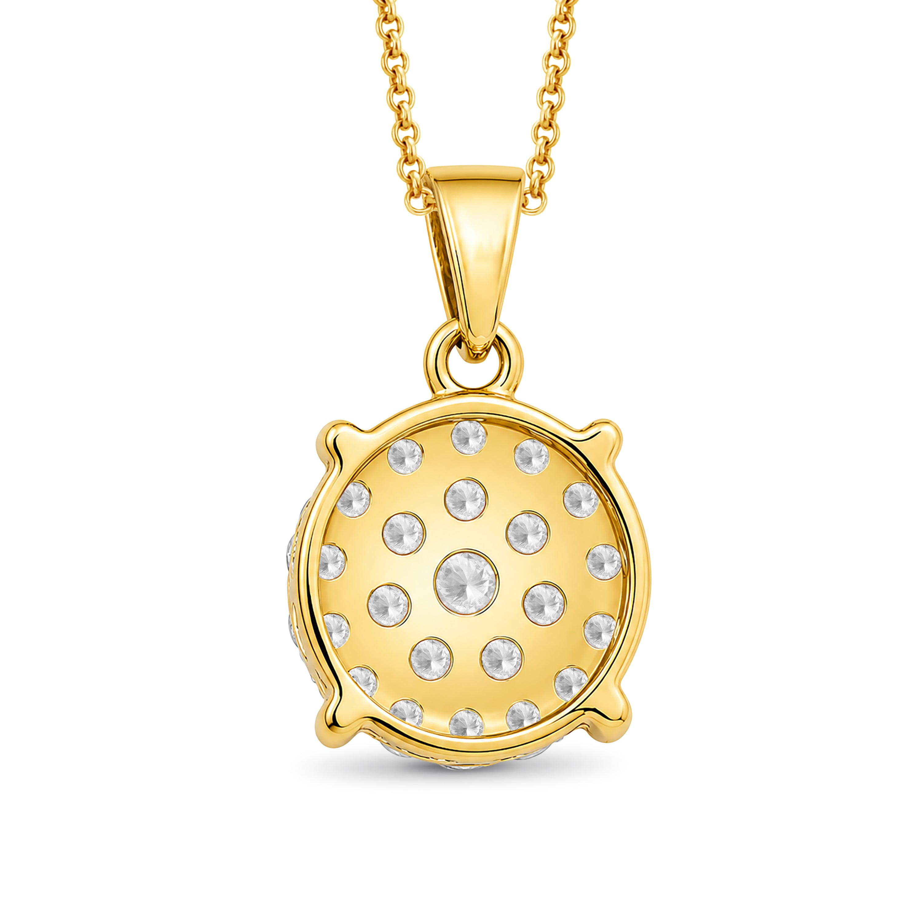 Venturant Lab Grown Diamond (F/VS+) 1.00 carat Round cut Sterling Silver Cluster Pendant - Sterling Silver | Gold over Silver