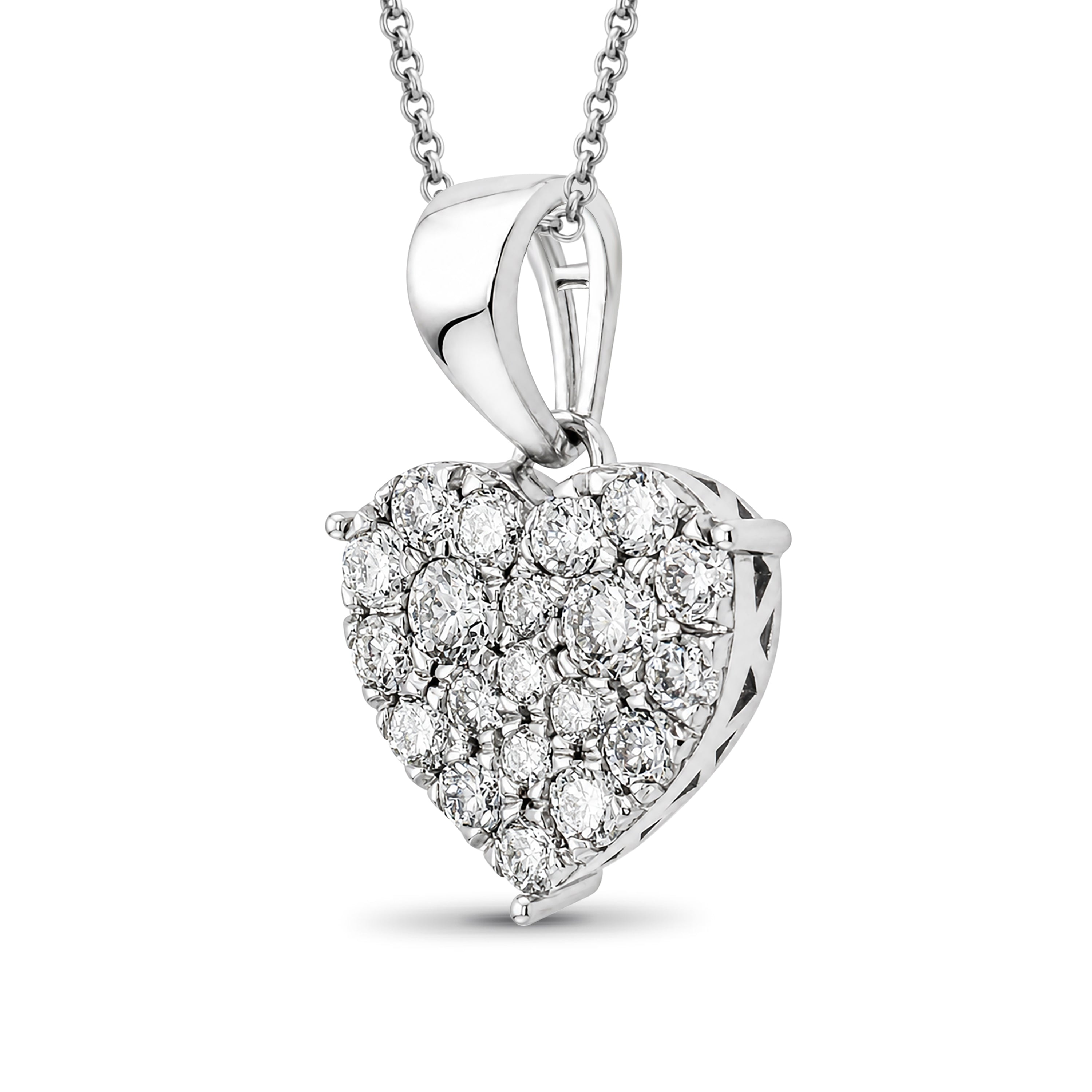 Venturant Lab Grown Diamond (F/VS+) 1.00 carat Round cut Sterling Silver Heart Pendant - Sterling Silver | Gold over Silver