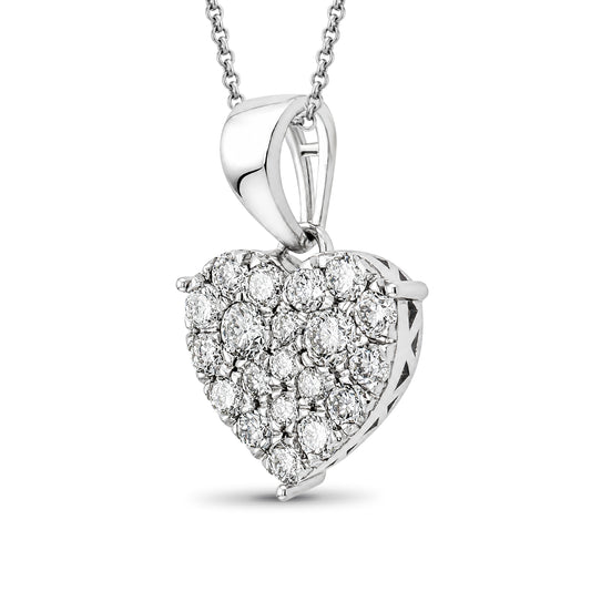 Venturant Lab Grown Diamond (F/VS+) 1.00 carat Round cut Sterling Silver Heart Pendant - Sterling Silver | Gold over Silver