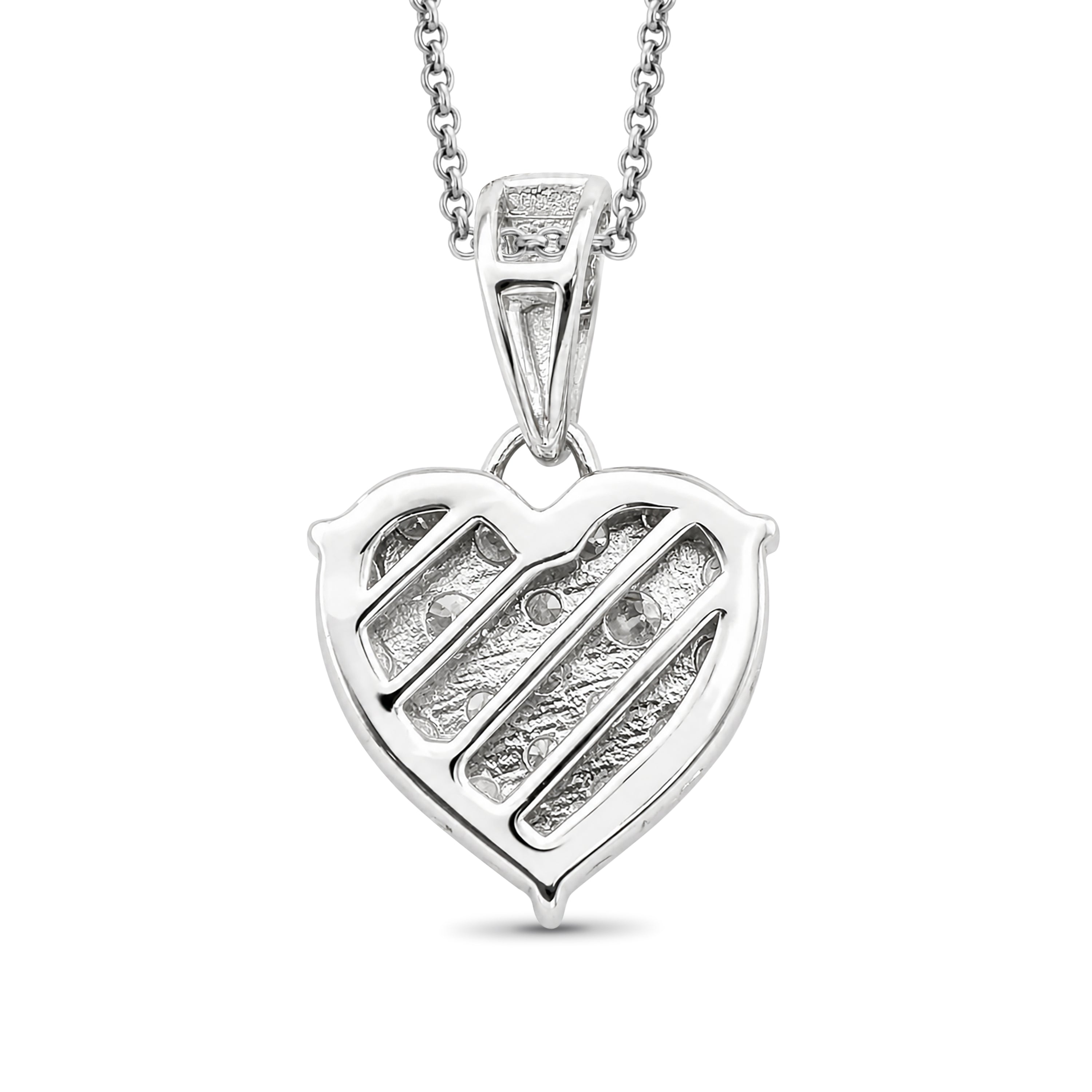 Venturant Lab Grown Diamond (F/VS+) 1.00 carat Round cut Sterling Silver Heart Pendant - Sterling Silver | Gold over Silver