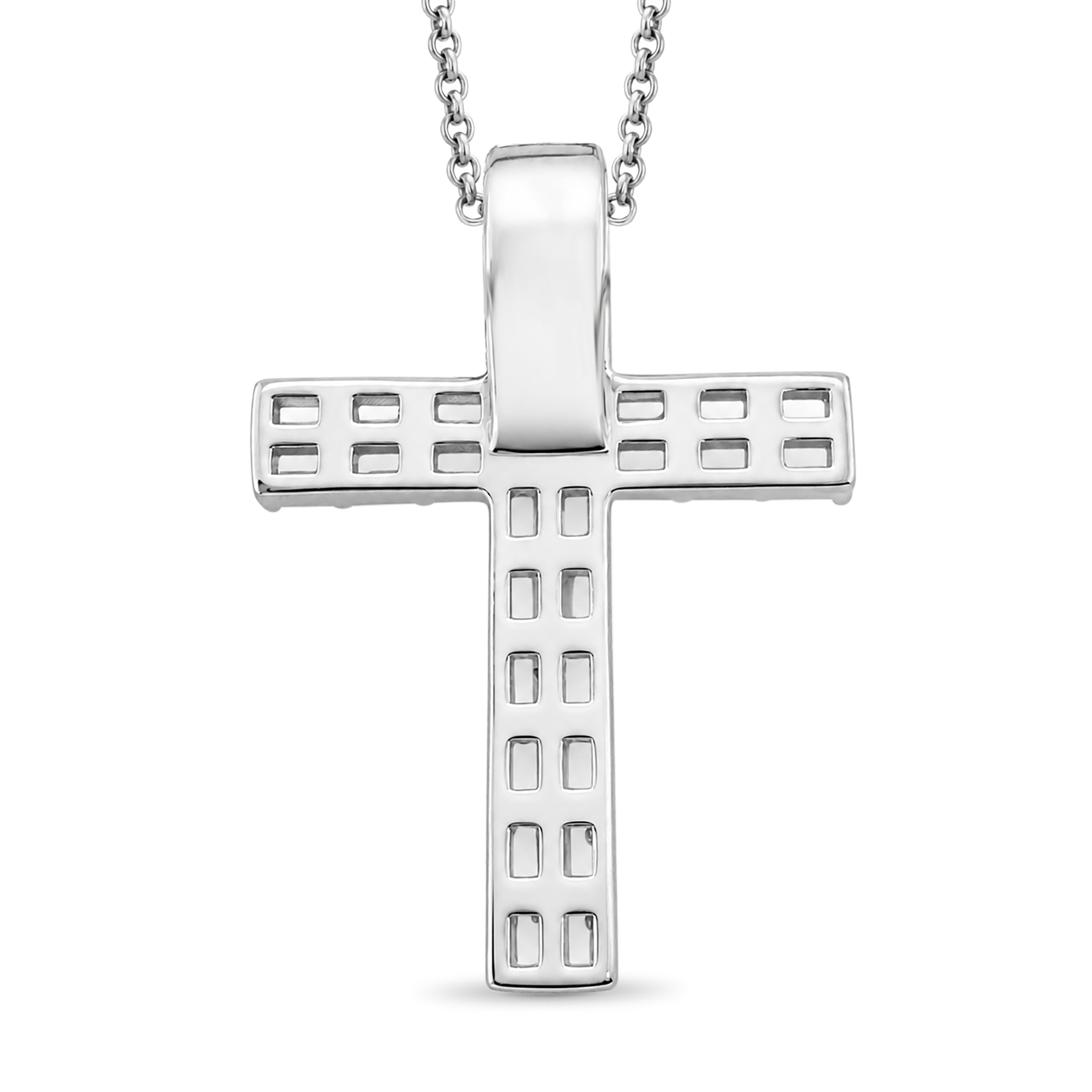 Venturant Lab Grown Diamond (F/VS+) 1.00 carat Round cut Sterling Silver Cross Pendant - Sterling Silver | Gold over Silver