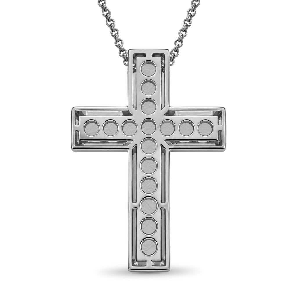 Venturant Lab Grown Diamond (F/VS+) 3.00 carat Round cut Sterling Silver Cross Pendant - Sterling Silver | Gold over Silver