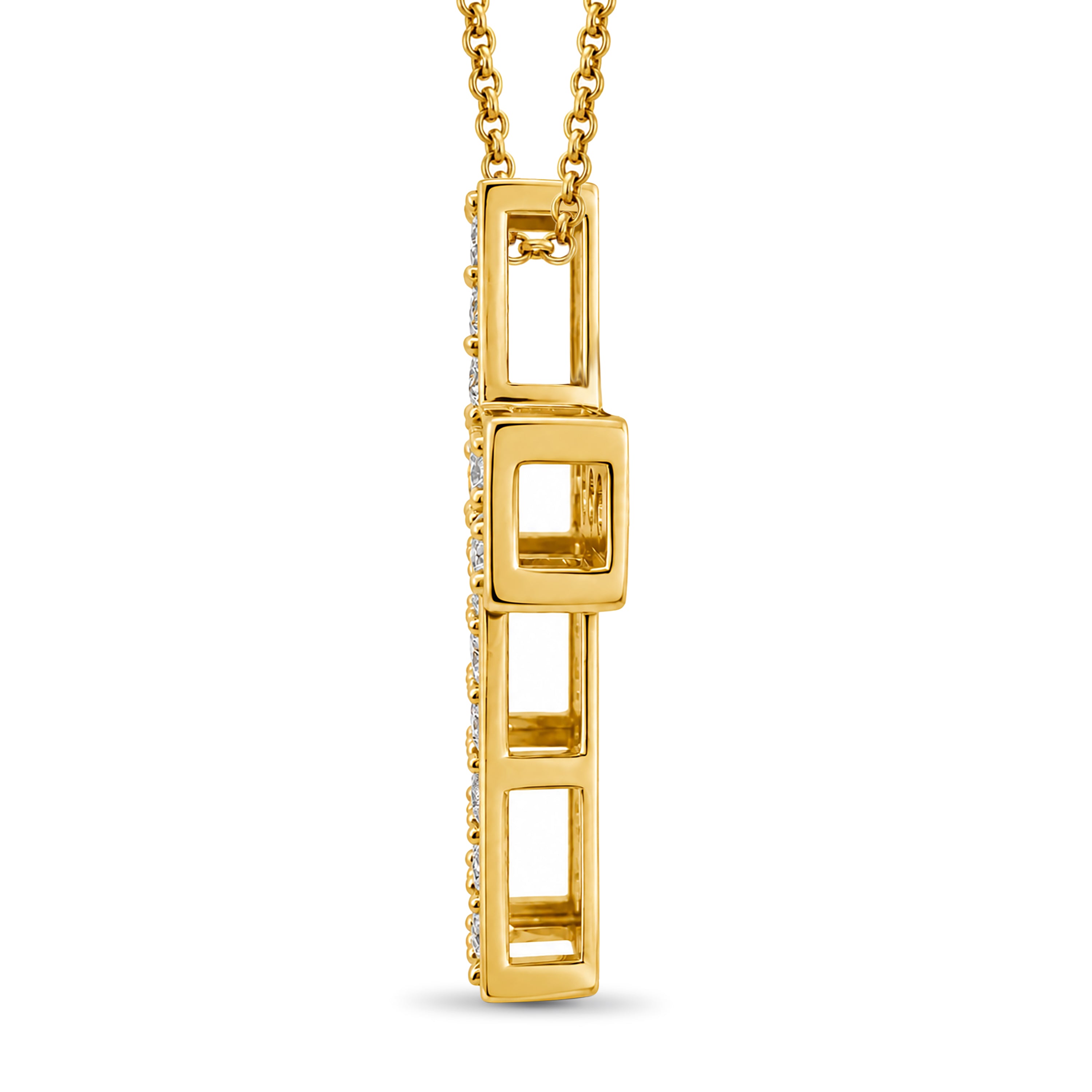 Venturant Lab Grown Diamond (F/VS+) 3.00 carat Round cut Sterling Silver Cross Pendant - Sterling Silver | Gold over Silver