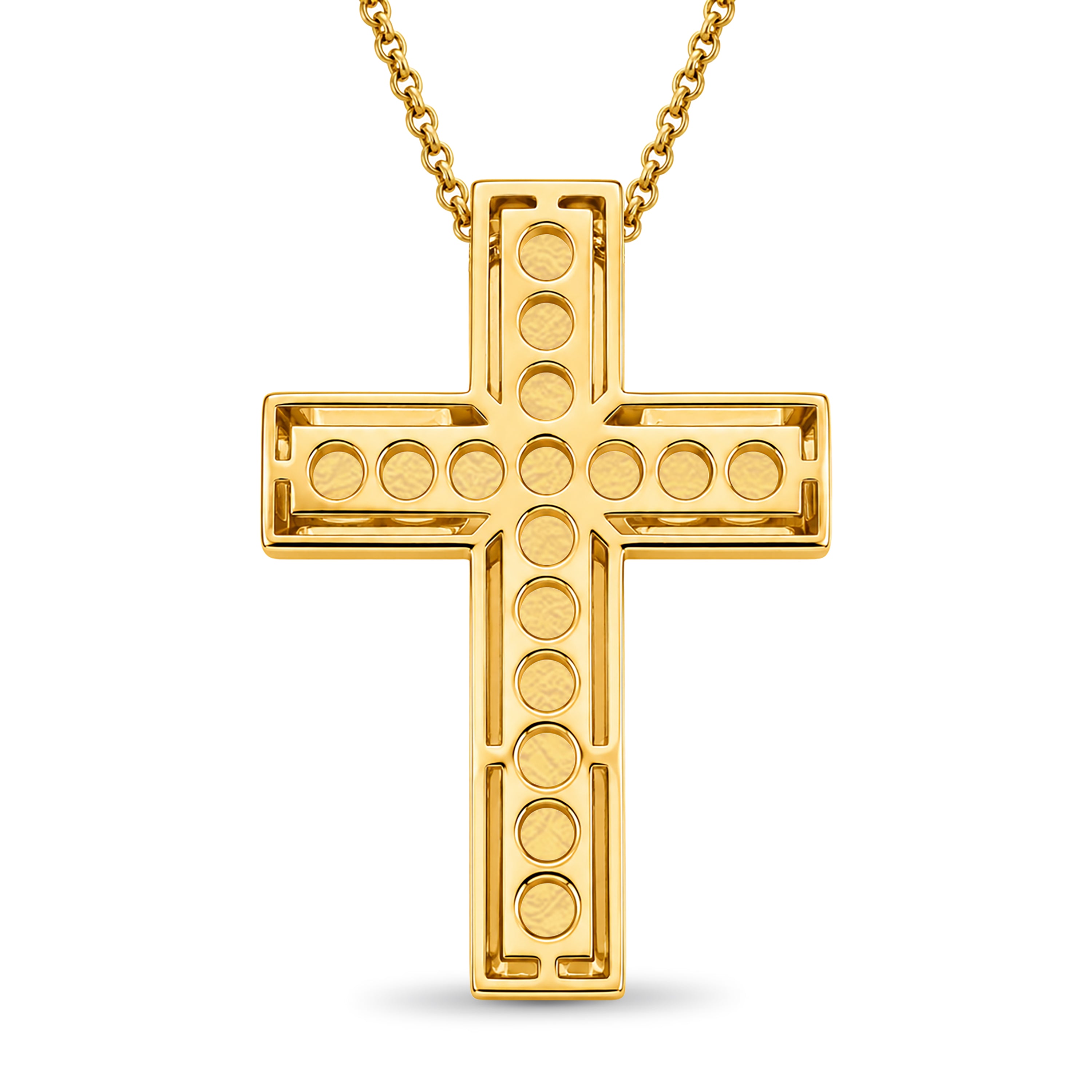 Venturant Lab Grown Diamond (F/VS+) 3.00 carat Round cut Sterling Silver Cross Pendant - Sterling Silver | Gold over Silver