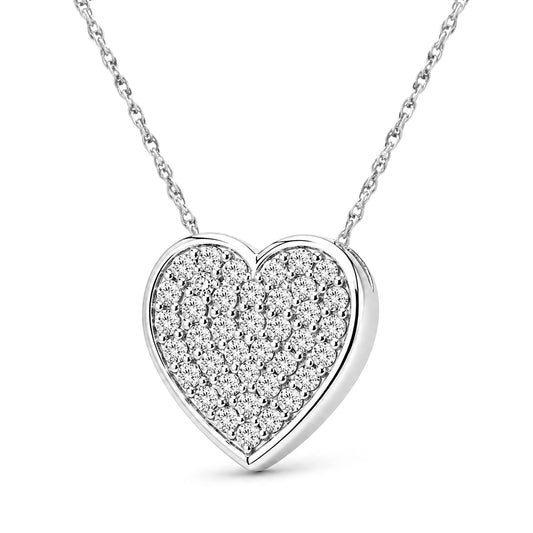 Venturant Lab Grown Diamond (F/VS+) 1.00 carat Round cut Sterling Silver Heart Pendant - Sterling Silver | Gold over Silver