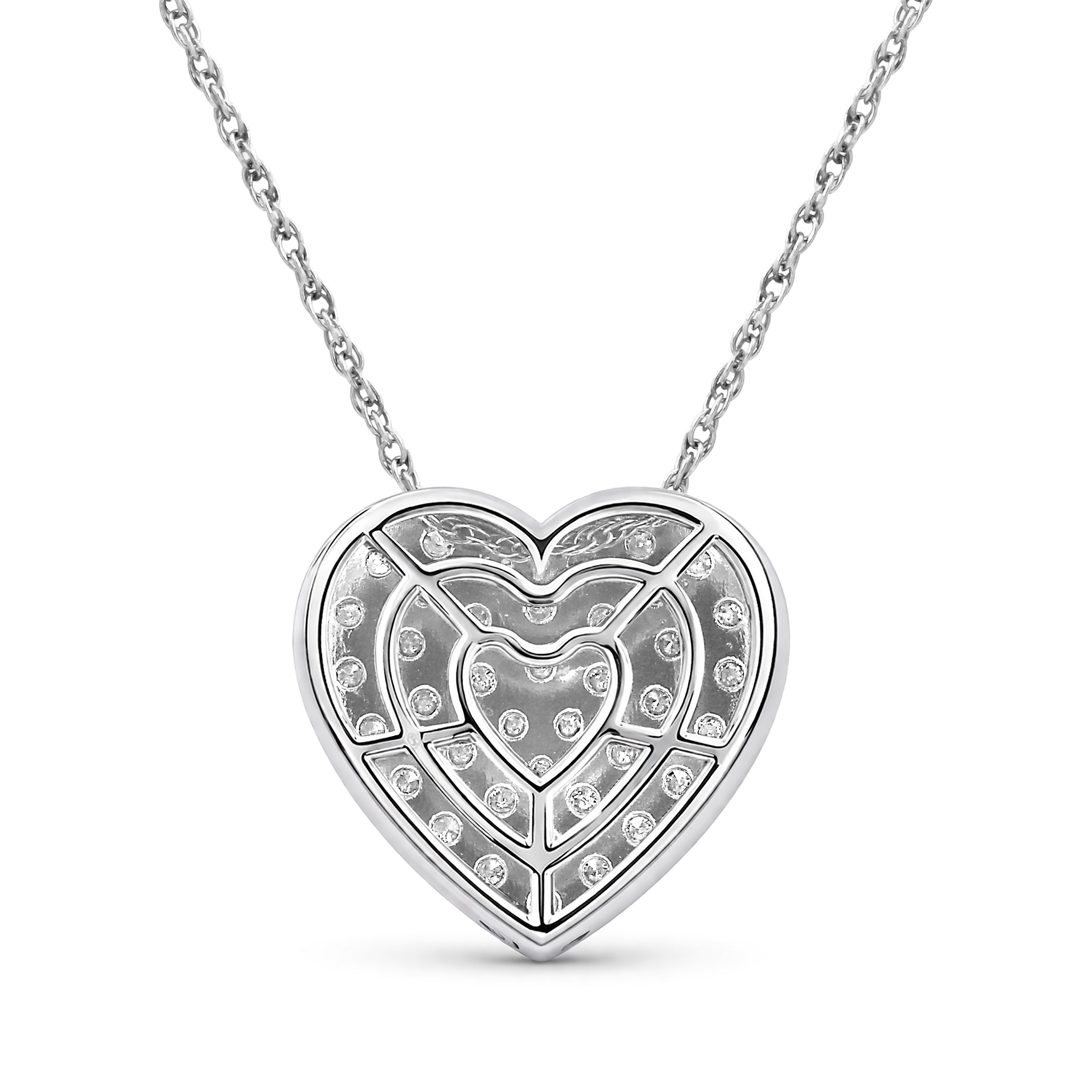 Venturant Lab Grown Diamond (F/VS+) 1.00 carat Round cut Sterling Silver Heart Pendant - Sterling Silver | Gold over Silver