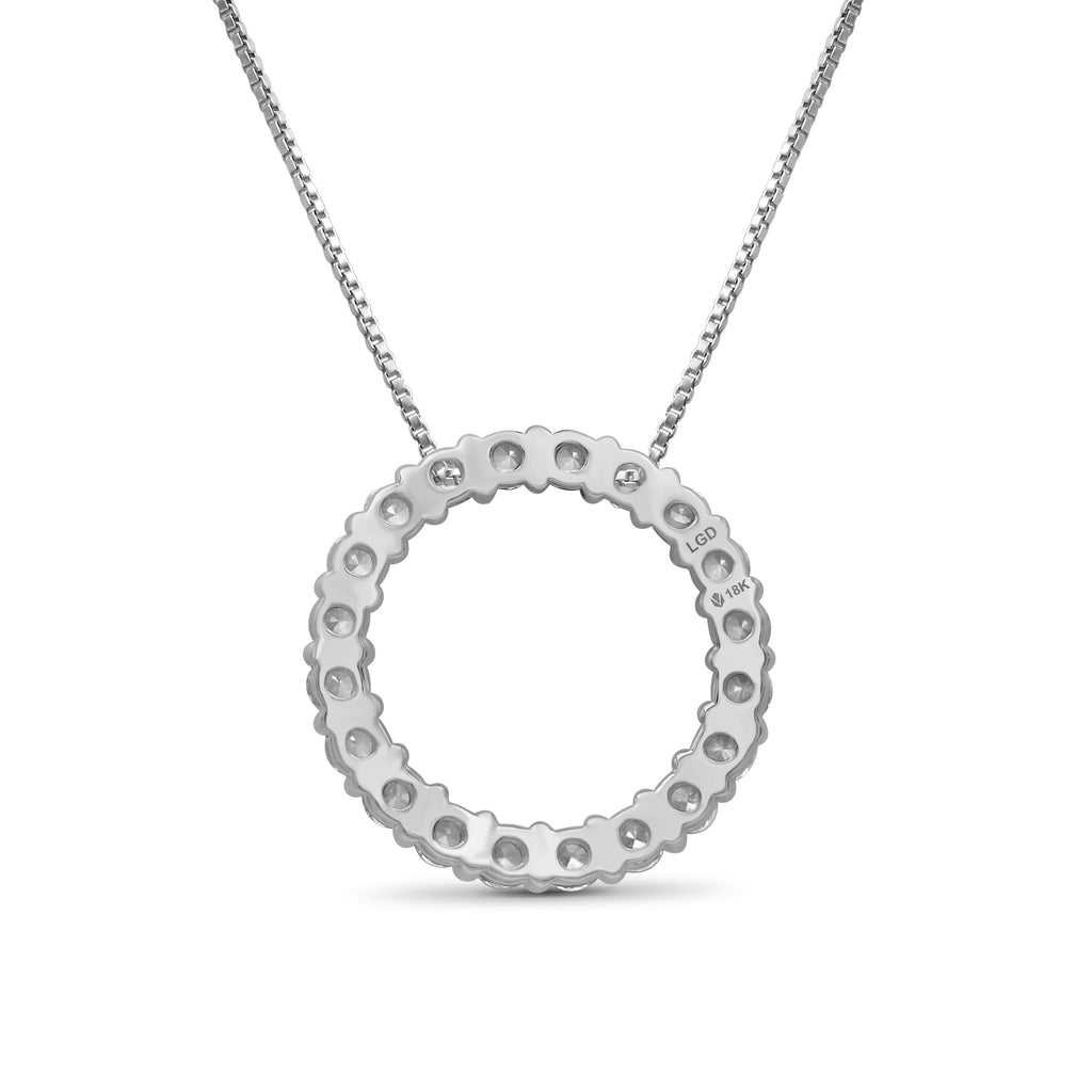 Venturant Lab Grown Diamond (F/VS+) 1.00 carat Round cut Sterling Silver Circle Pendant - Sterling Silver | Gold over Silver