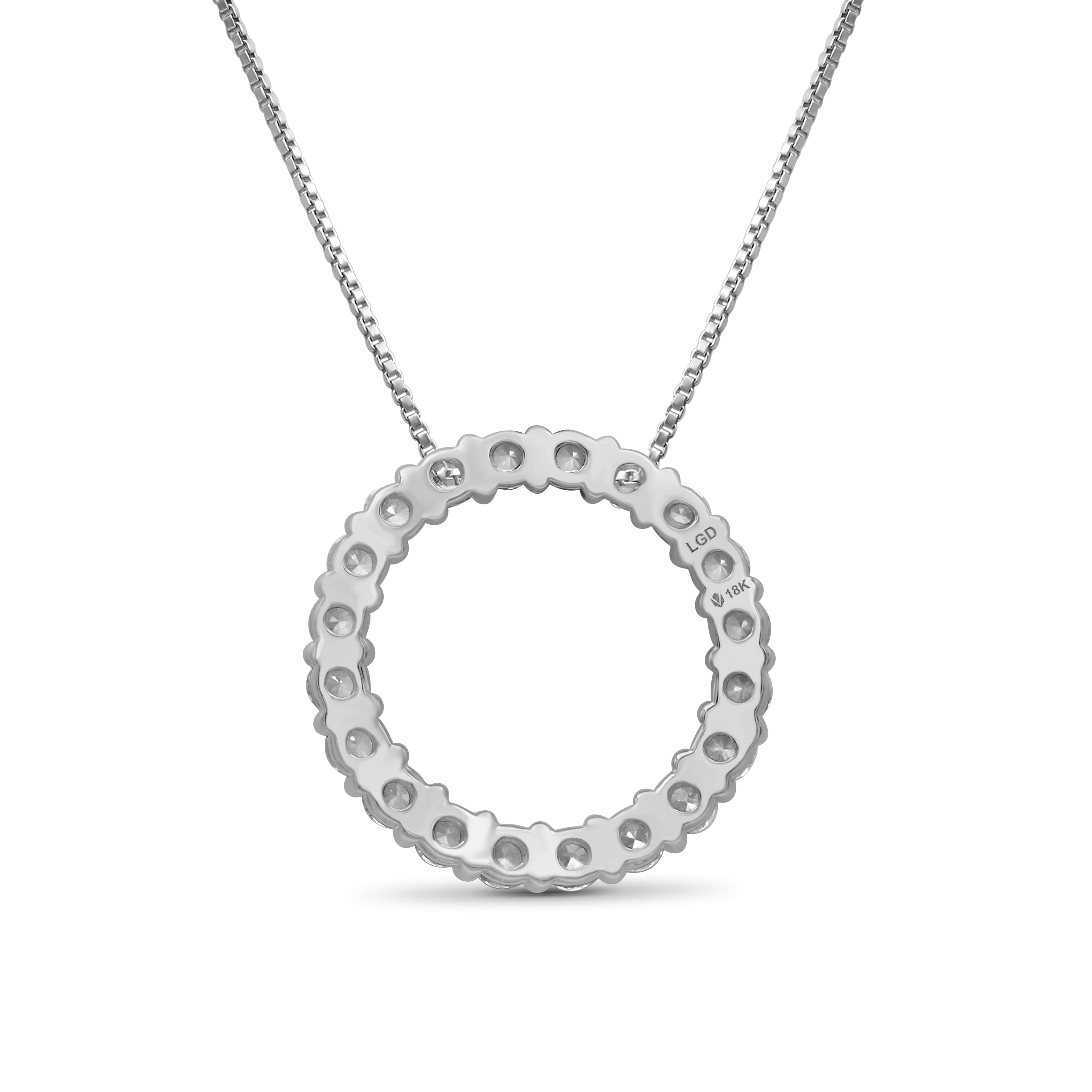 Venturant Lab Grown Diamond (F/VS+) 1.00 carat Round cut Sterling Silver Circle Pendant - Sterling Silver | Gold over Silver