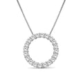 Venturant Lab Grown Diamond (F/VS+) 1.00 carat Round cut Sterling Silver Circle Pendant - Sterling Silver | Gold over Silver