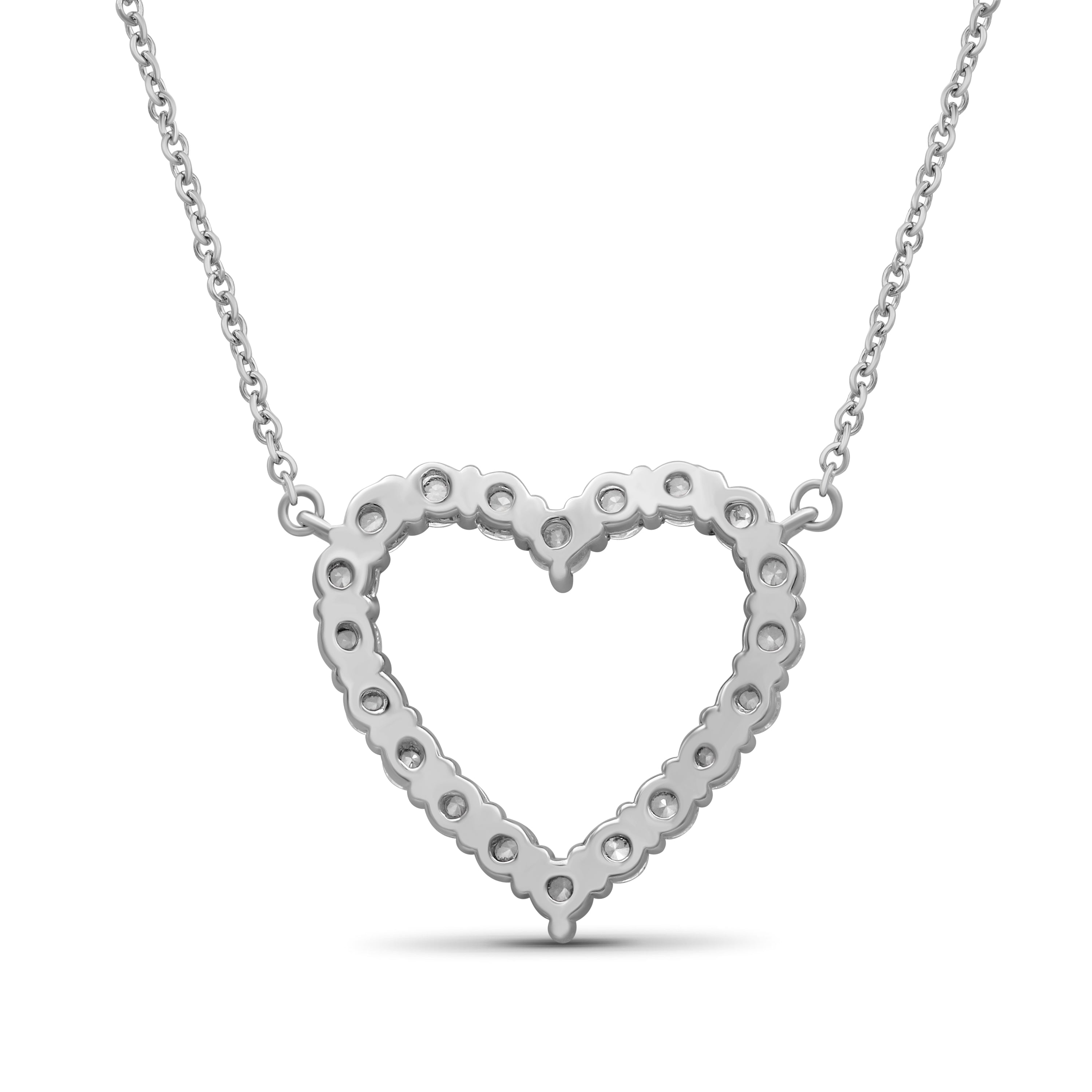 Venturant Lab Grown Diamond (F/VS+) 1.00 carat Round cut Sterling Silver Heart Pendant - Sterling Silver | Gold over Silver