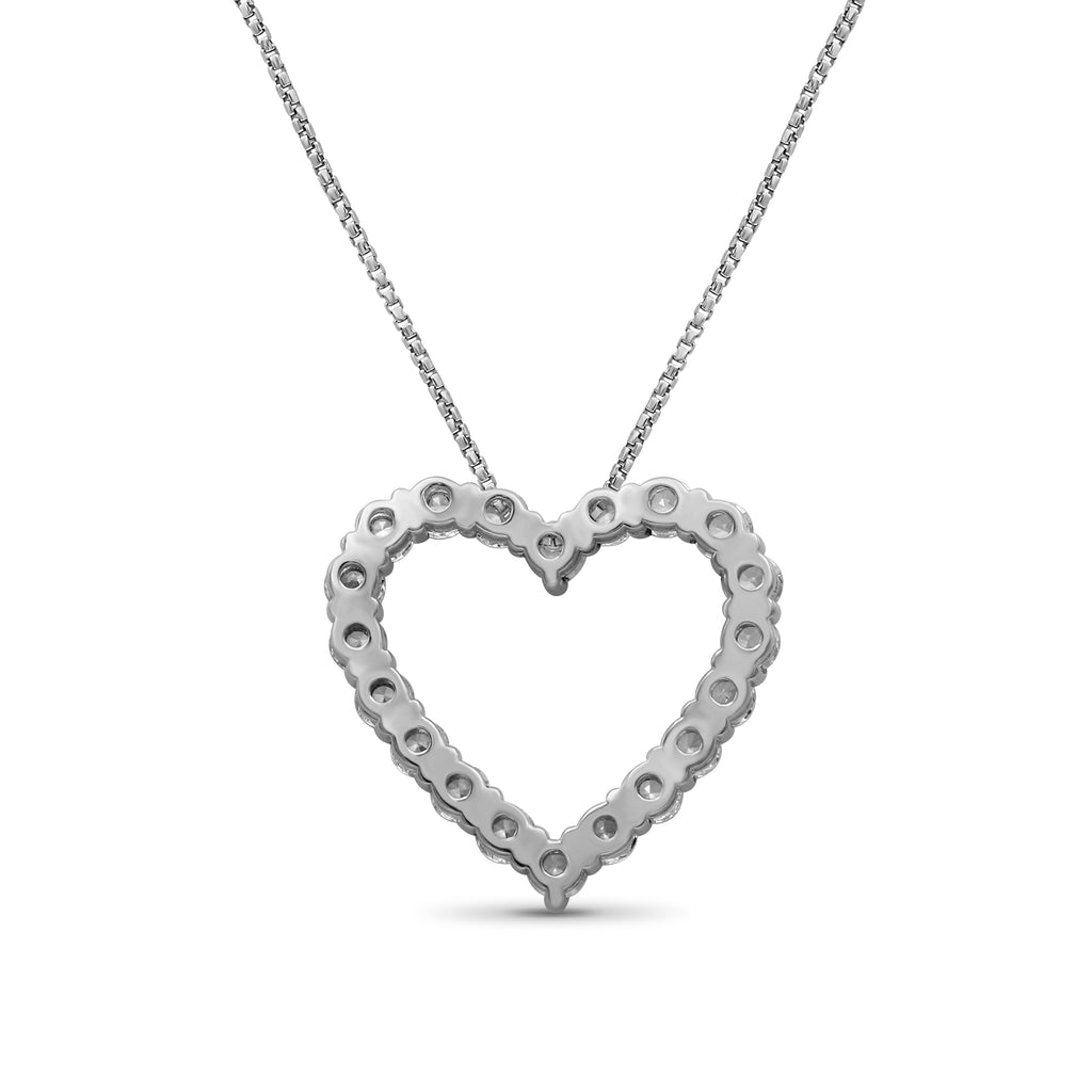Venturant Lab Grown Diamond (F/VS+) 2.00 carat Round cut Sterling Silver Heart Pendant - Sterling Silver | Gold over Silver