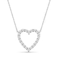 Venturant Lab Grown Diamond (F/VS+) 3.00 carat Round cut Sterling Silver Heart Pendant - Sterling Silver | Gold over Silver