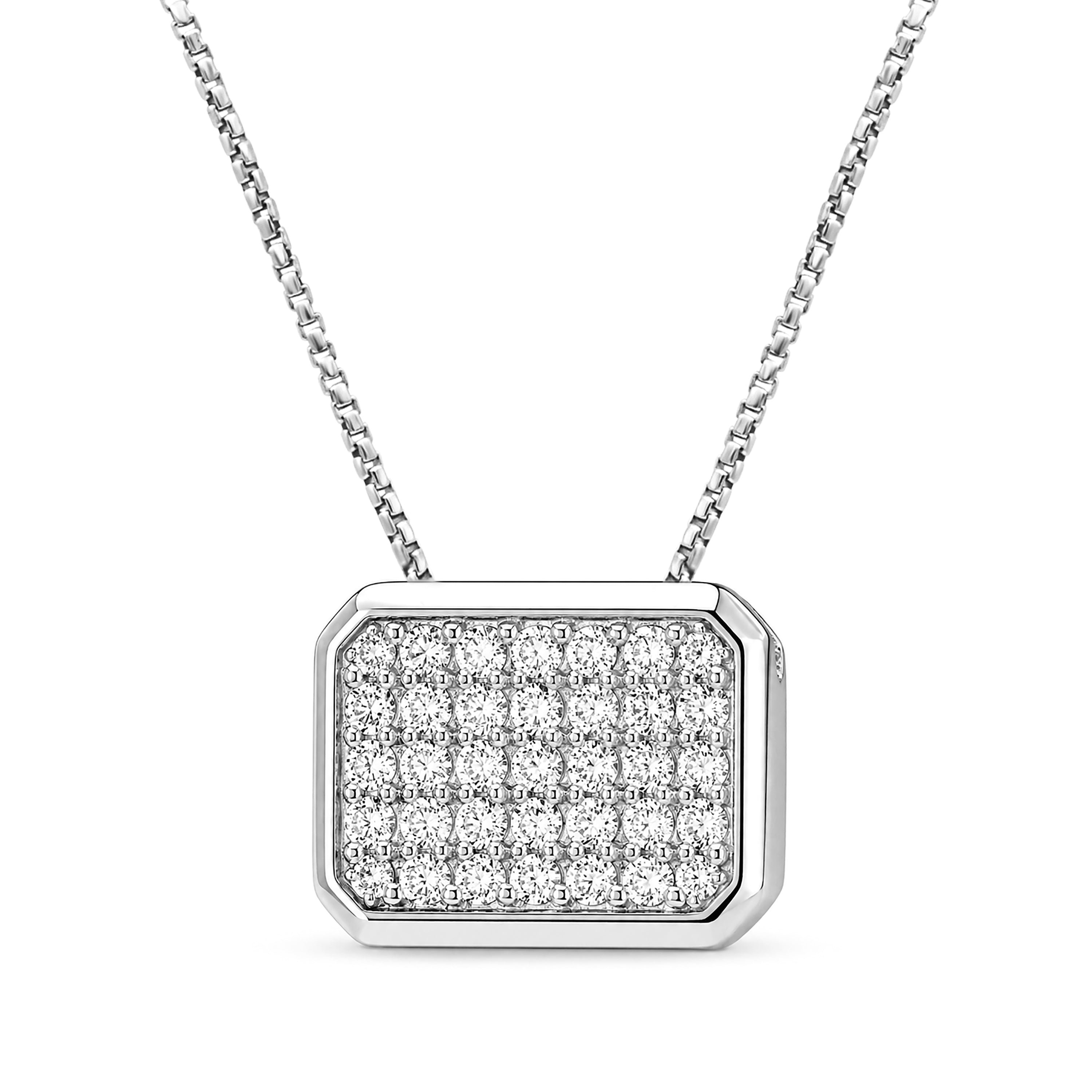 Venturant Lab Grown Diamond (F/VS+) 2.00 carat Round cut Sterling Silver Circle Pendant - Sterling Silver | Gold over Silver