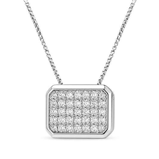 Venturant Lab Grown Diamond (F/VS+) 2.00 carat Round cut Sterling Silver Circle Pendant - Sterling Silver | Gold over Silver