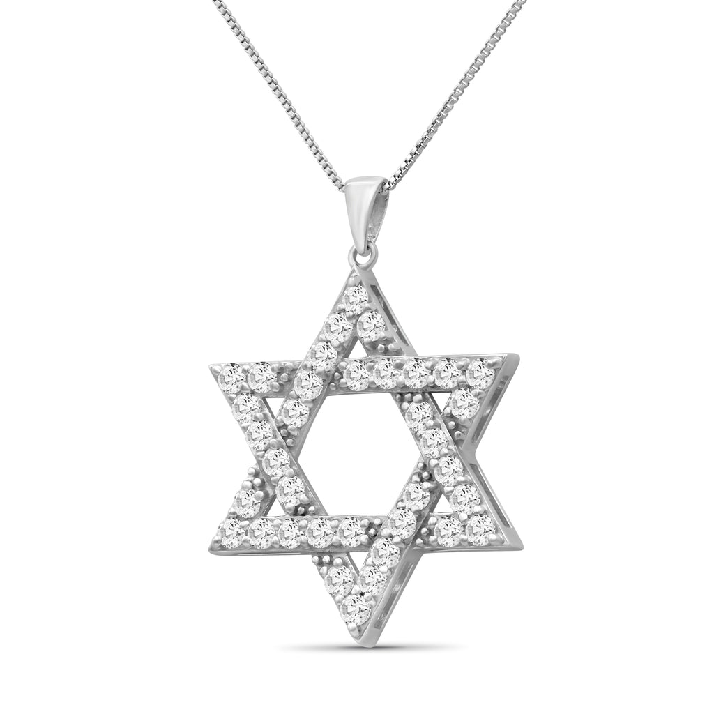 Venturant Lab Grown Diamond (F/VS+) 2.00 carat Round cut Sterling Silver Star Pendant - Sterling Silver | Gold over Silver