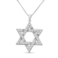 Venturant Lab Grown Diamond (F/VS+) 2.00 carat Round cut Sterling Silver Star Pendant - Sterling Silver | Gold over Silver
