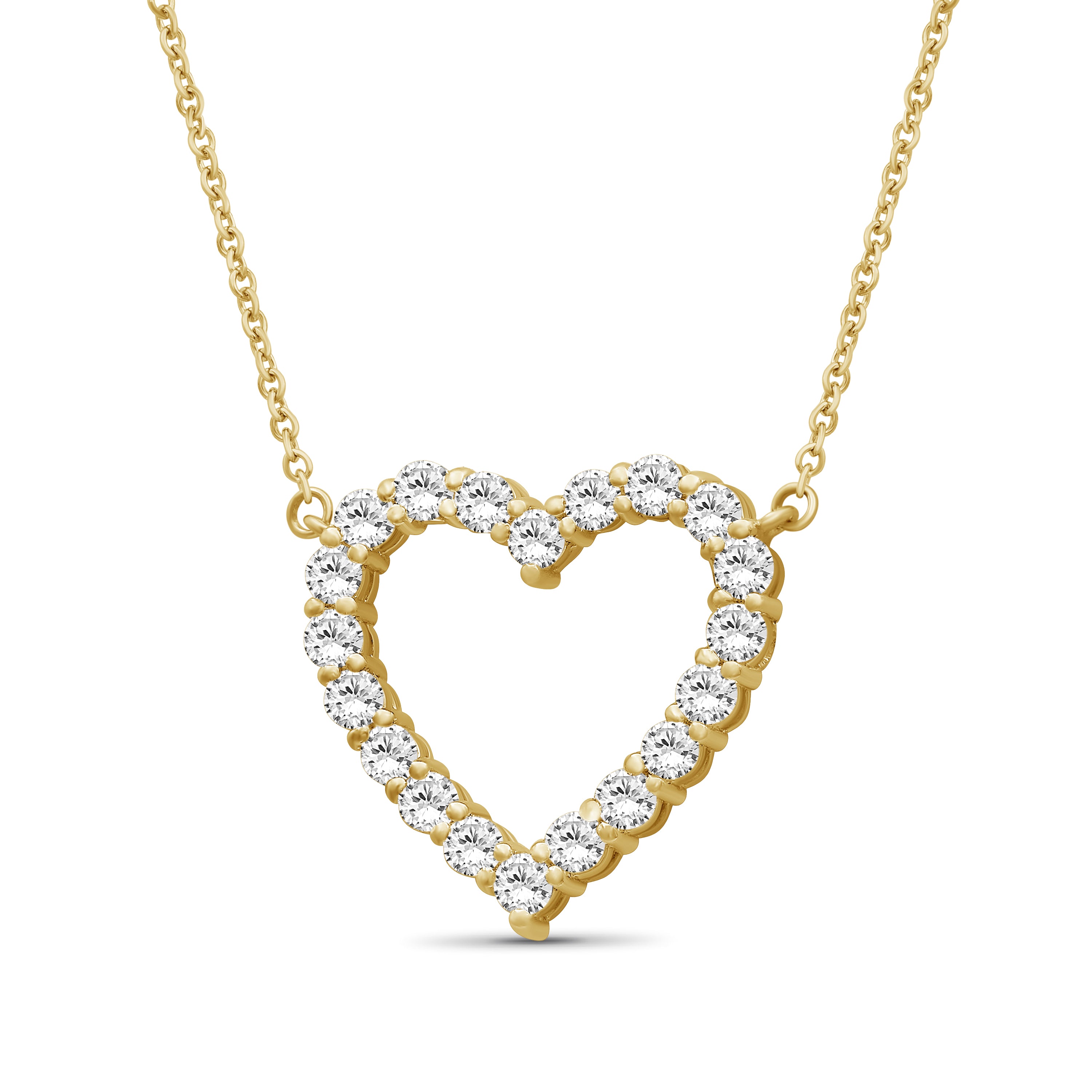 Venturant Lab Grown Diamond (F/VS+) 1.00 carat Round cut Sterling Silver Heart Pendant - Sterling Silver | Gold over Silver