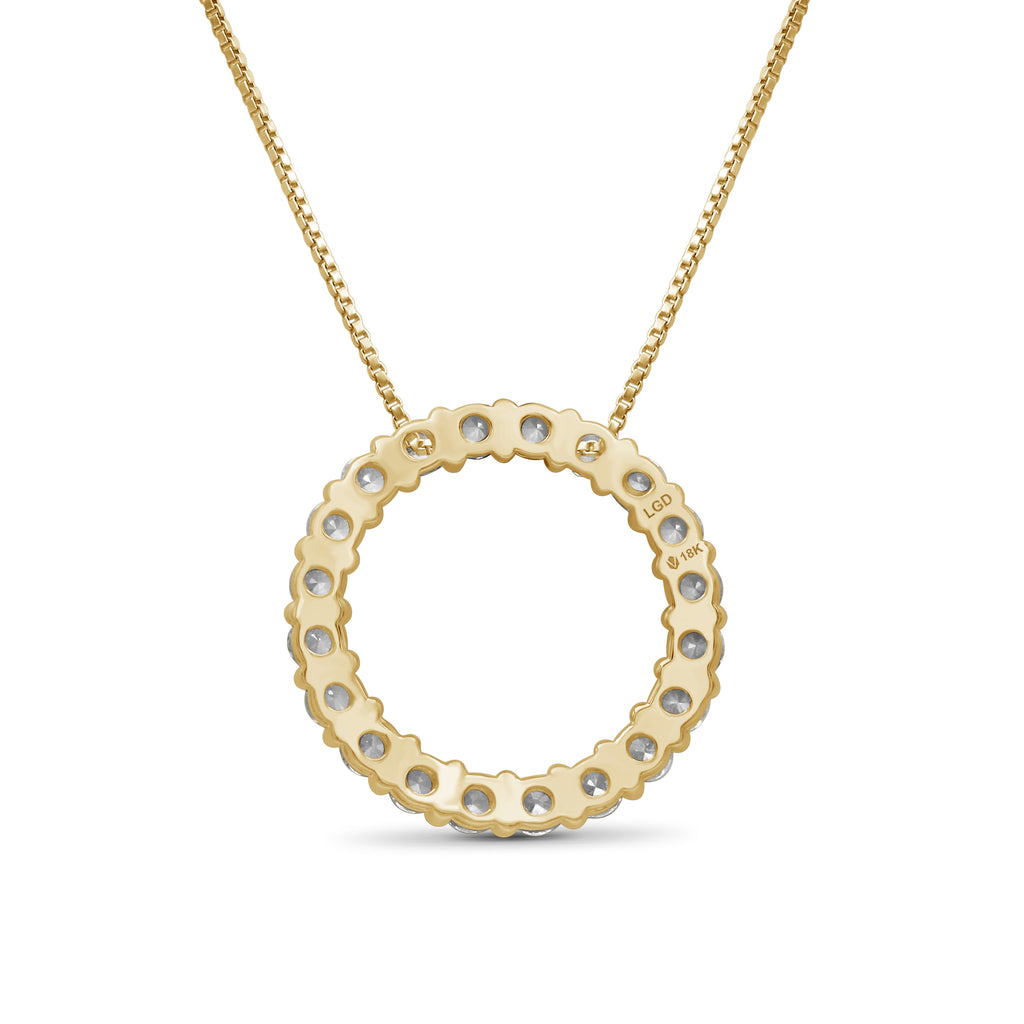 Venturant Lab Grown Diamond (F/VS+) 1.00 carat Round cut Sterling Silver Circle Pendant - Sterling Silver | Gold over Silver