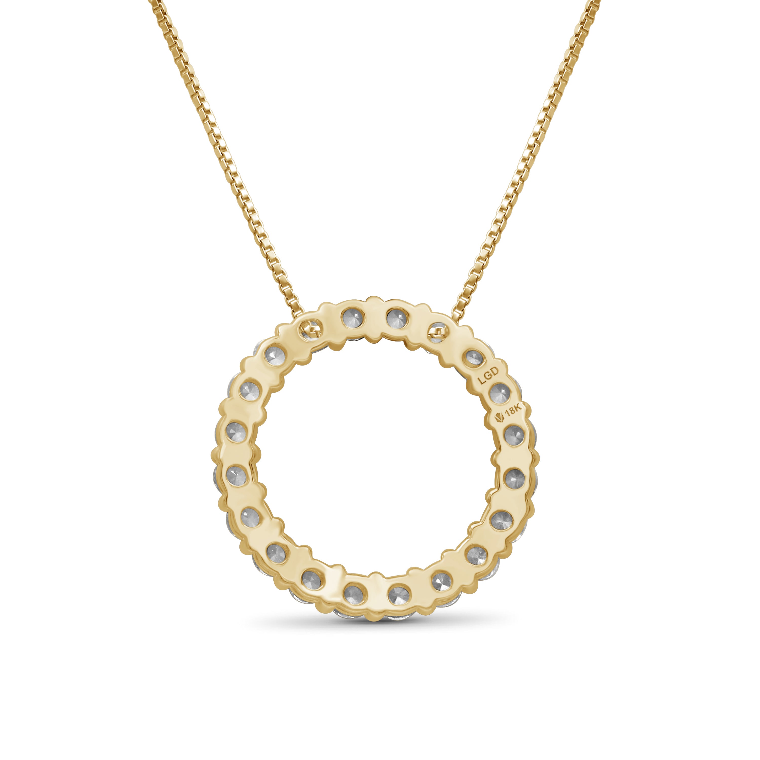Venturant Lab Grown Diamond (F/VS+) 1.00 carat Round cut Sterling Silver Circle Pendant - Sterling Silver | Gold over Silver
