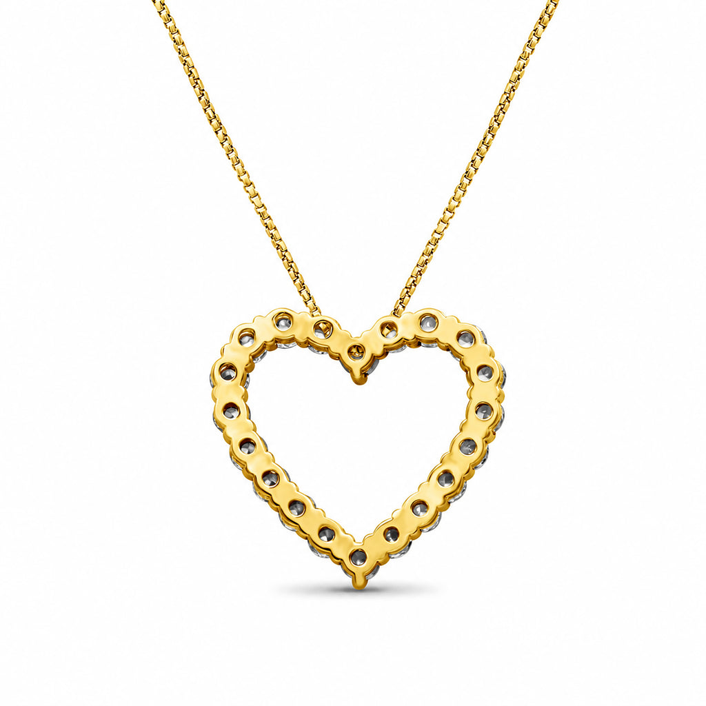 Venturant Lab Grown Diamond (F/VS+) 2.00 carat Round cut Sterling Silver Heart Pendant - Sterling Silver | Gold over Silver
