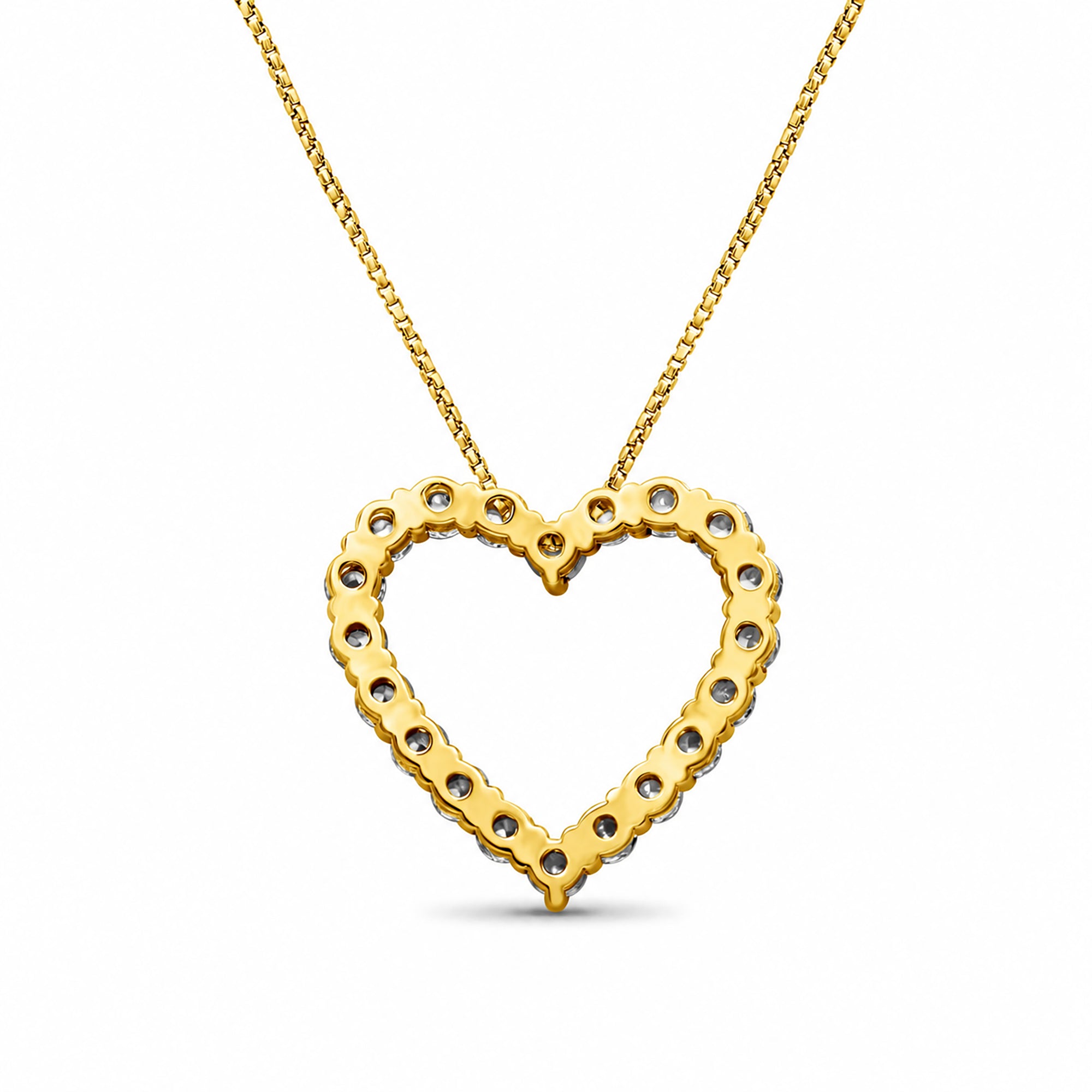 Venturant Lab Grown Diamond (F/VS+) 2.00 carat Round cut Sterling Silver Heart Pendant - Sterling Silver | Gold over Silver