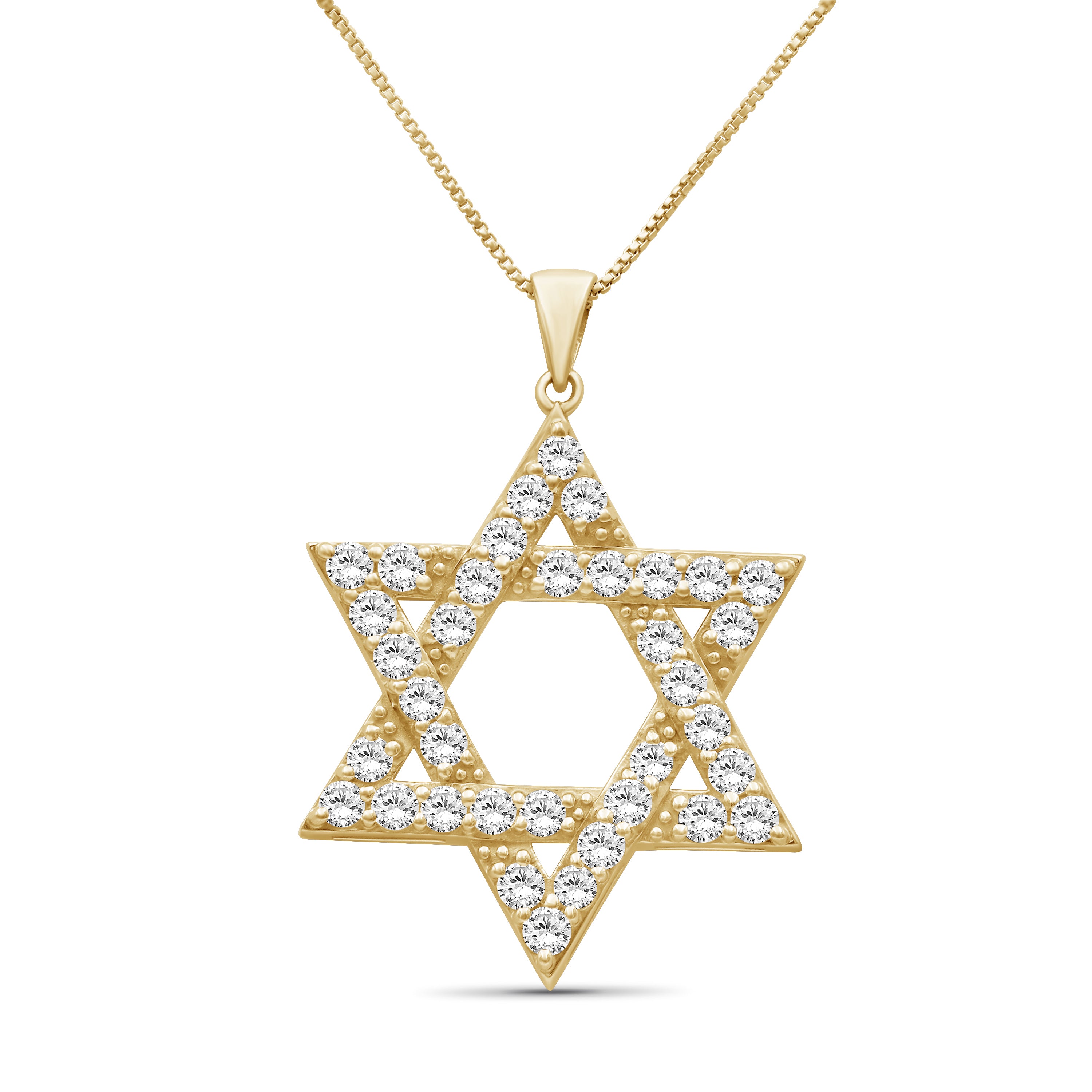 Venturant Lab Grown Diamond (F/VS+) 2.00 carat Round cut Sterling Silver Star Pendant - Sterling Silver | Gold over Silver