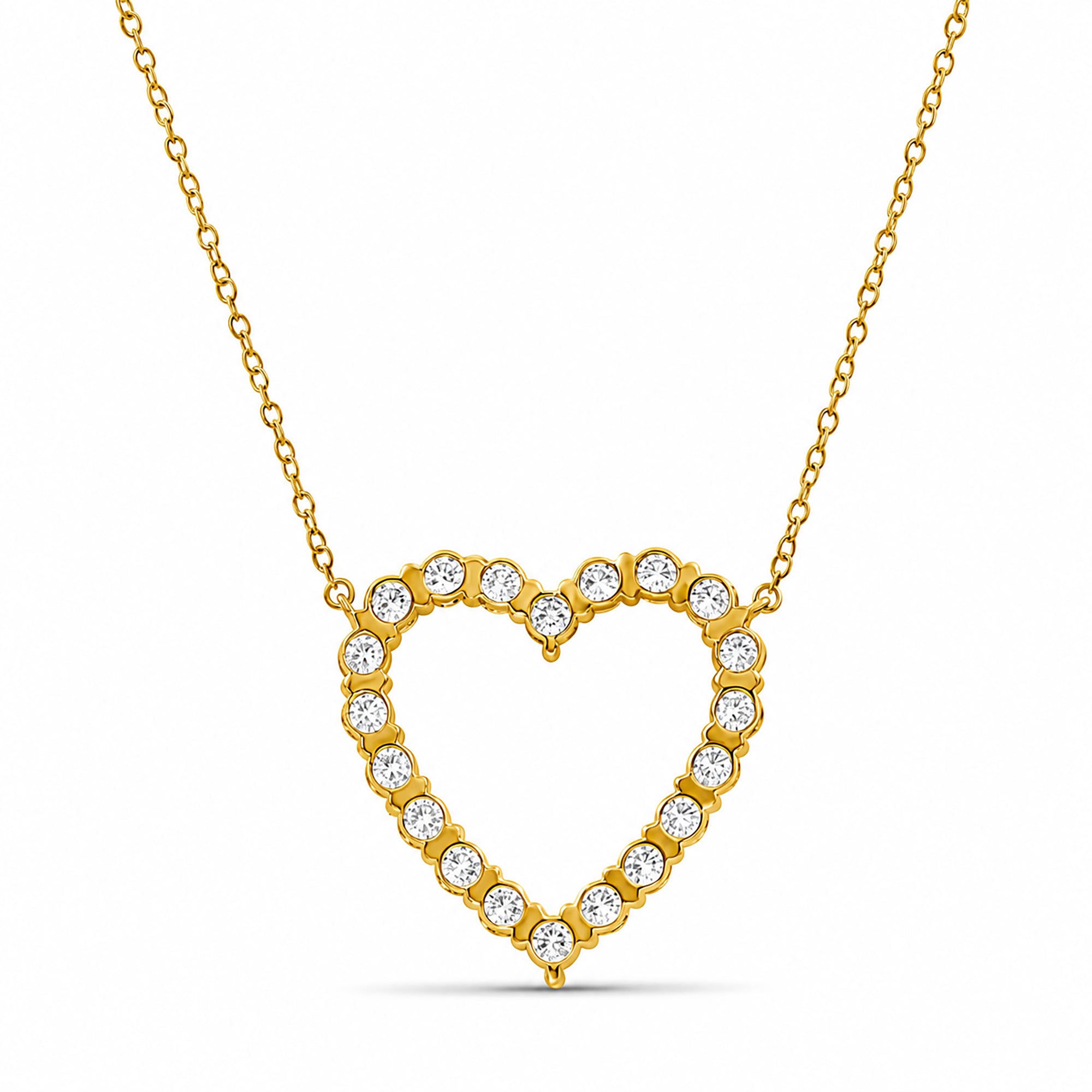 Venturant Lab Grown Diamond (F/VS+) 3.00 carat Round cut Sterling Silver Heart Pendant - Sterling Silver | Gold over Silver