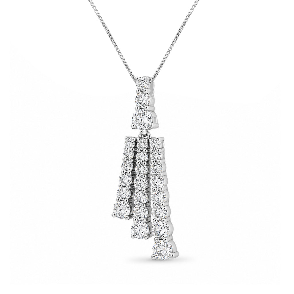 Venturant Lab Grown Diamond (F/VS+) 2.00 carat Round cut Sterling Silver Pendant - Sterling Silver