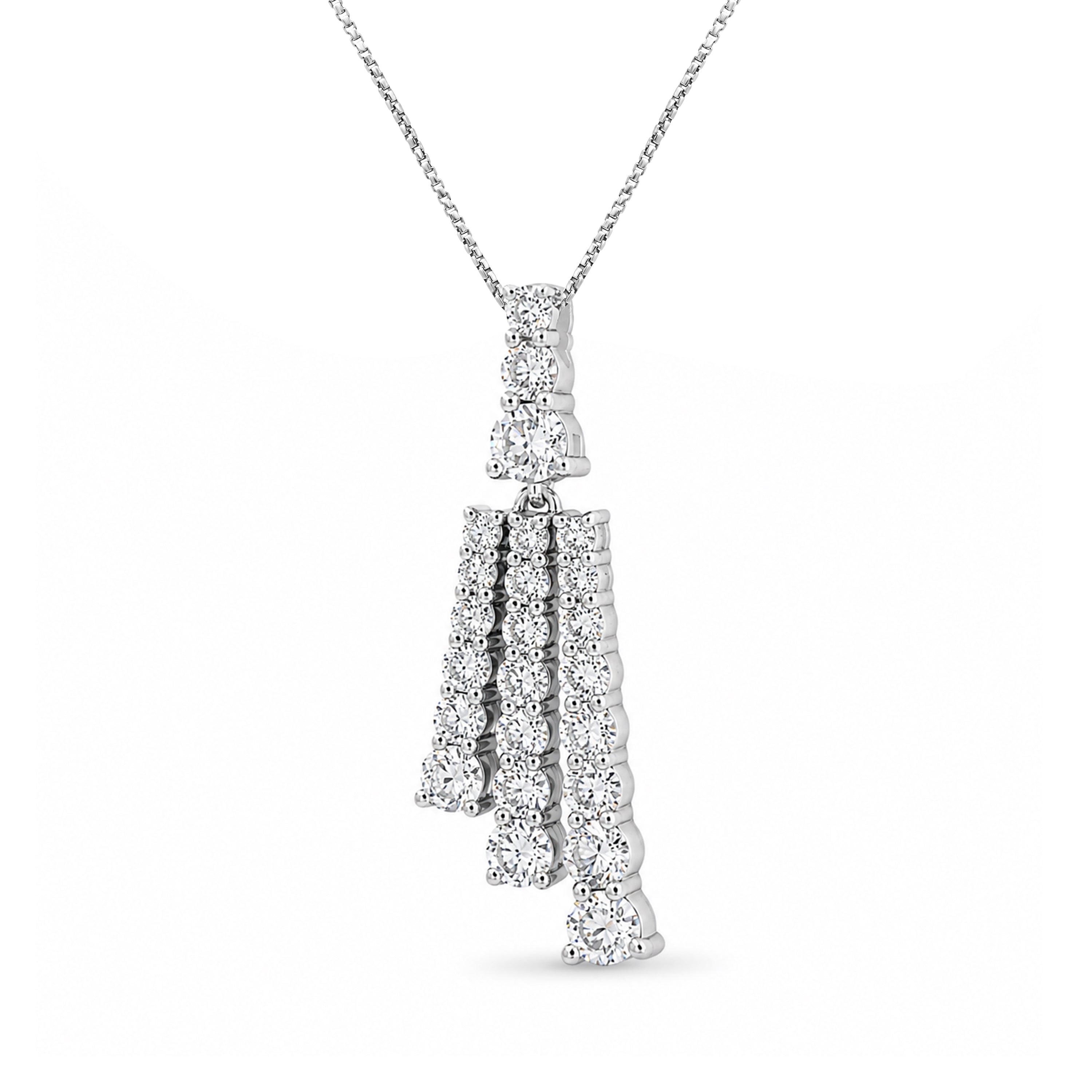 Venturant Lab Grown Diamond (F/VS+) 2.00 carat Round cut Sterling Silver Pendant - Sterling Silver