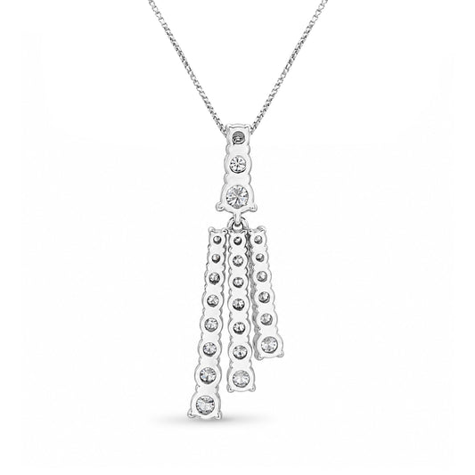 Venturant Lab Grown Diamond (F/VS+) 2.00 carat Round cut Sterling Silver Pendant - Sterling Silver