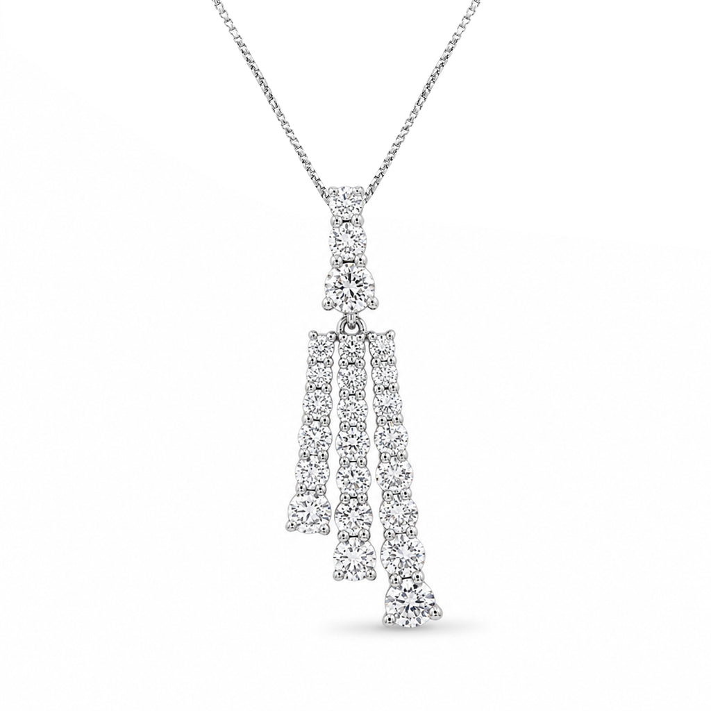 Venturant Lab Grown Diamond (F/VS+) 2.00 carat Round cut Sterling Silver Pendant - Sterling Silver
