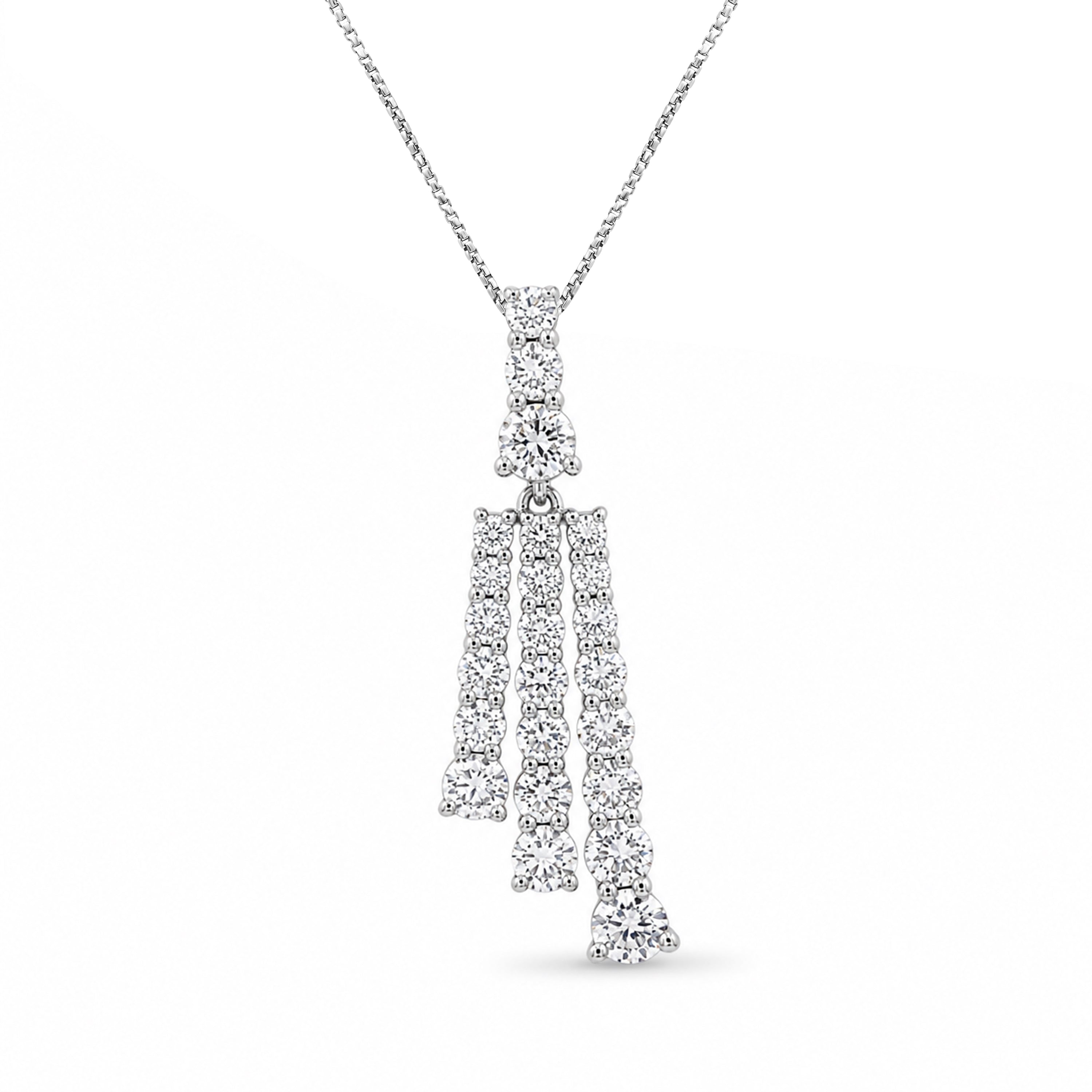 Venturant Lab Grown Diamond (F/VS+) 2.00 carat Round cut Sterling Silver Pendant - Sterling Silver