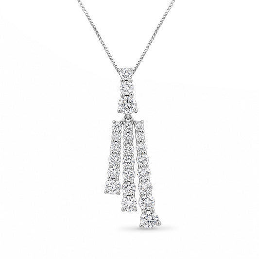 Venturant Lab Grown Diamond (F/VS+) 2.00 carat Round cut Sterling Silver Pendant - Sterling Silver