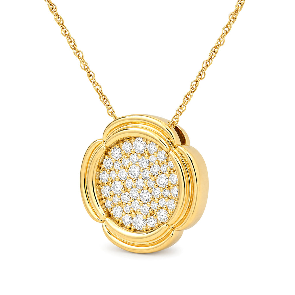 Venturant Lab Grown Diamond (F/VS+) 1.00 carat Round cut Sterling Silver Cluster Pendant - Sterling Silver | Gold over Silver