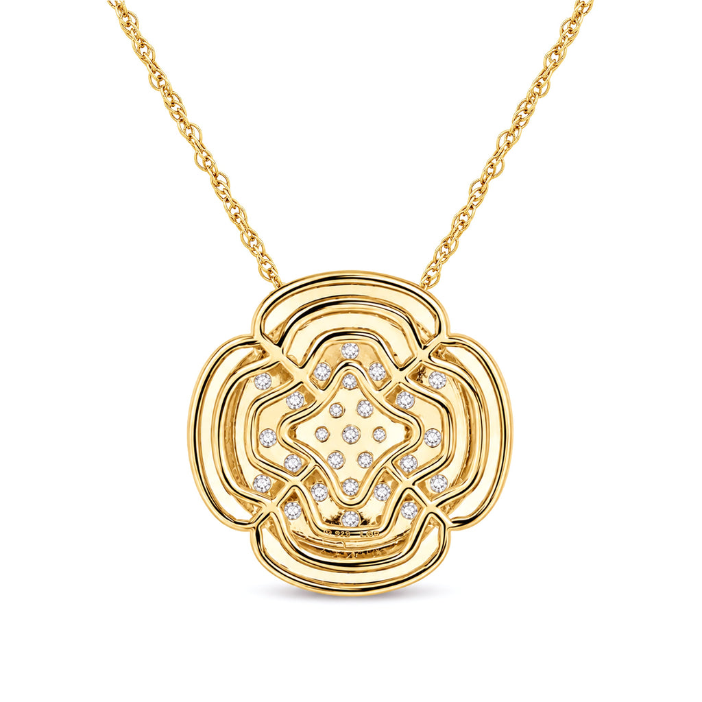 Venturant Lab Grown Diamond (F/VS+) 1.00 carat Round cut Sterling Silver Cluster Pendant - Sterling Silver | Gold over Silver