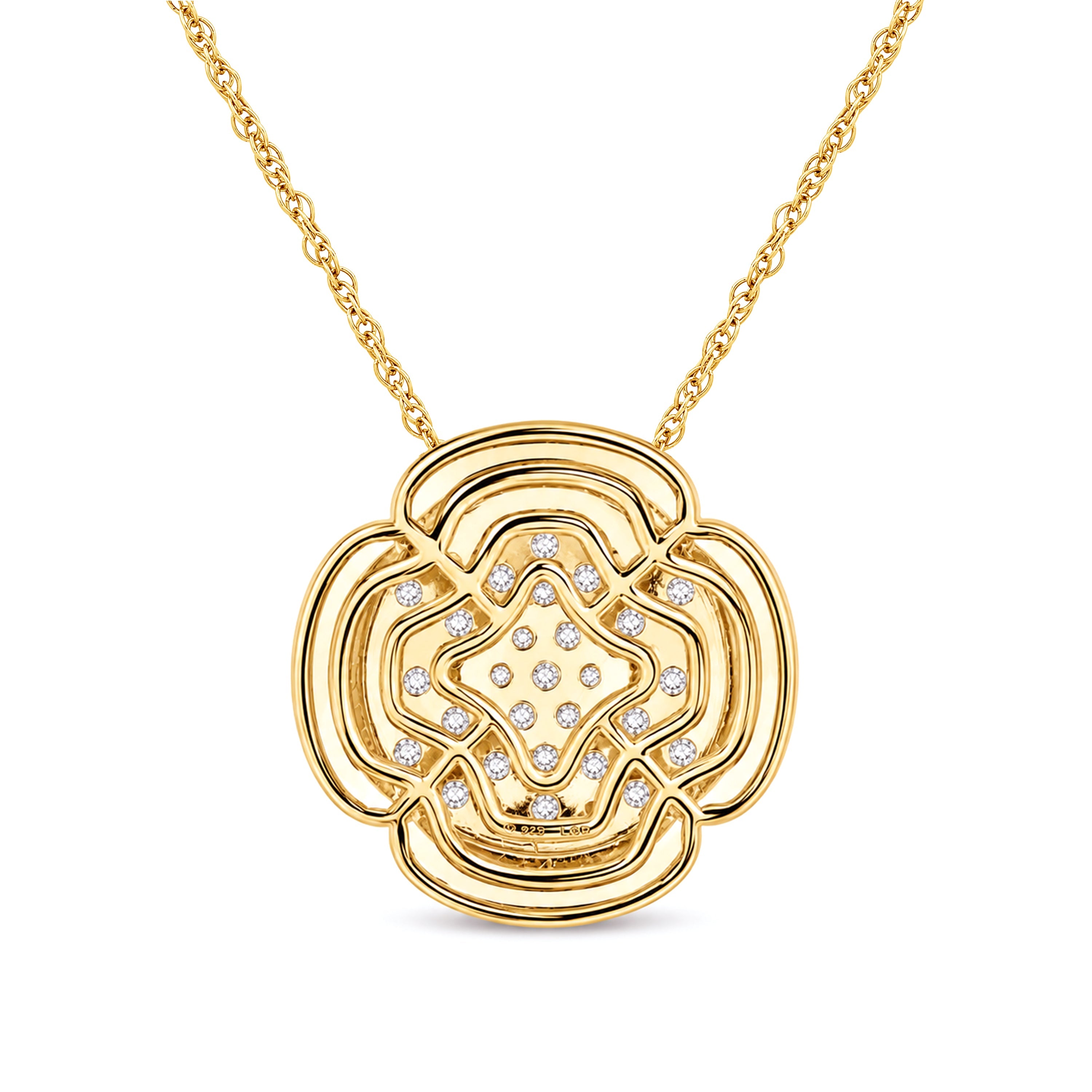 Venturant Lab Grown Diamond (F/VS+) 1.00 carat Round cut Sterling Silver Cluster Pendant - Sterling Silver | Gold over Silver
