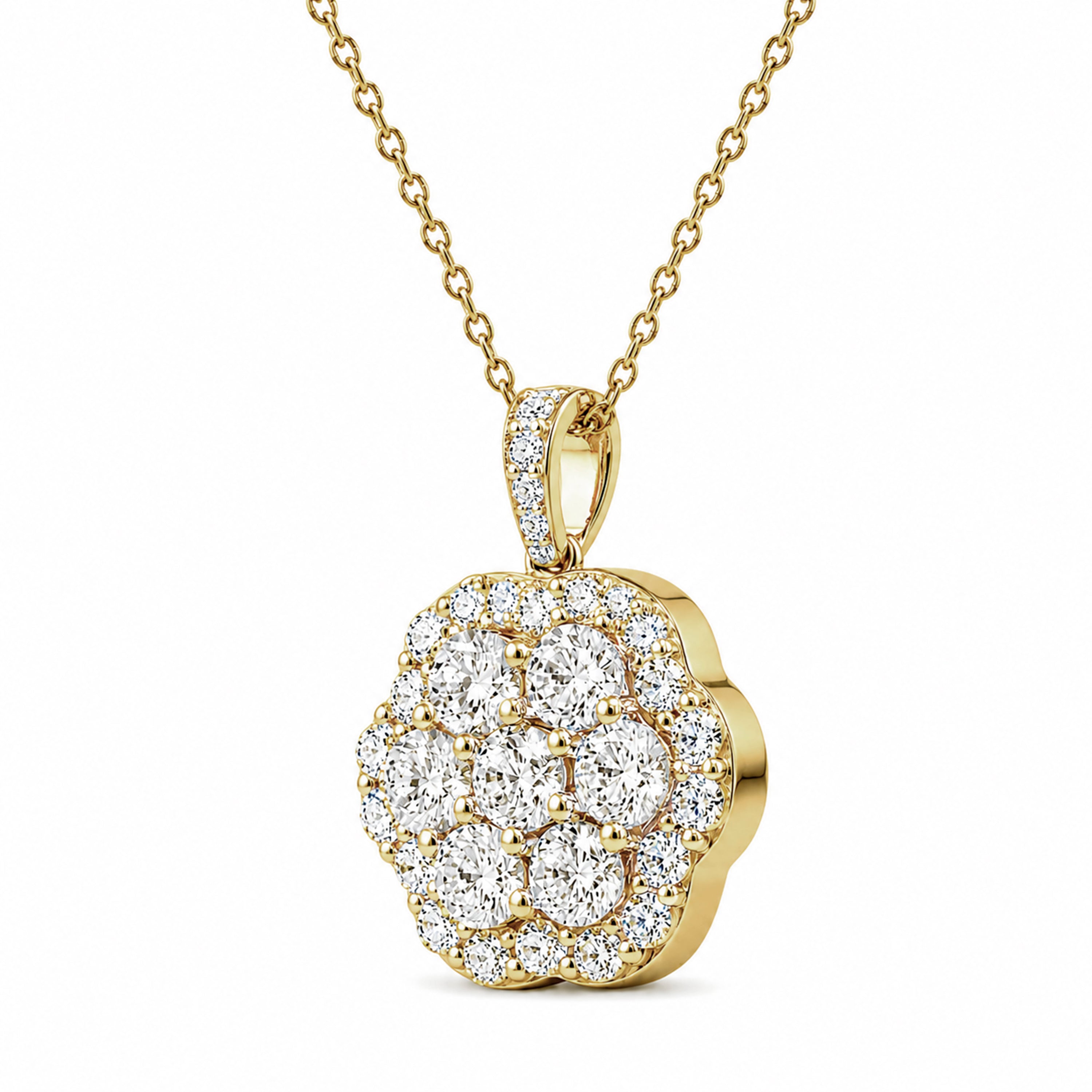 Venturant Lab-Grown Diamond Pendant Necklace for Women | Sterling Silver | Round Cut | Prong, Lobster | F Color, VS+ Clarity | 3.00 Total Carat Weight | Anniversary, Wedding, Birthday Gift