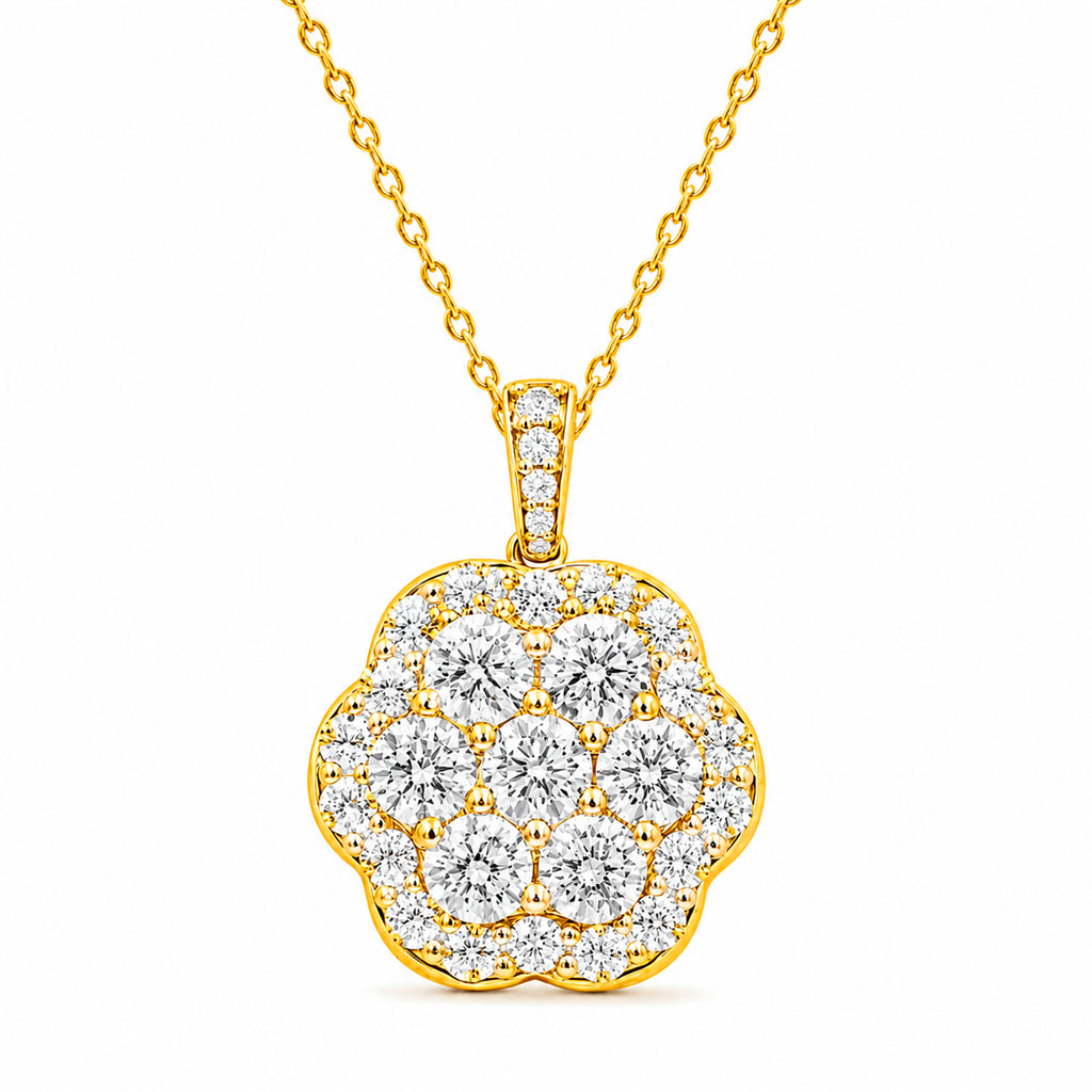 Venturant Lab-Grown Diamond Pendant Necklace for Women | Sterling Silver | Round Cut | Prong, Lobster | F Color, VS+ Clarity | 3.00 Total Carat Weight | Anniversary, Wedding, Birthday Gift