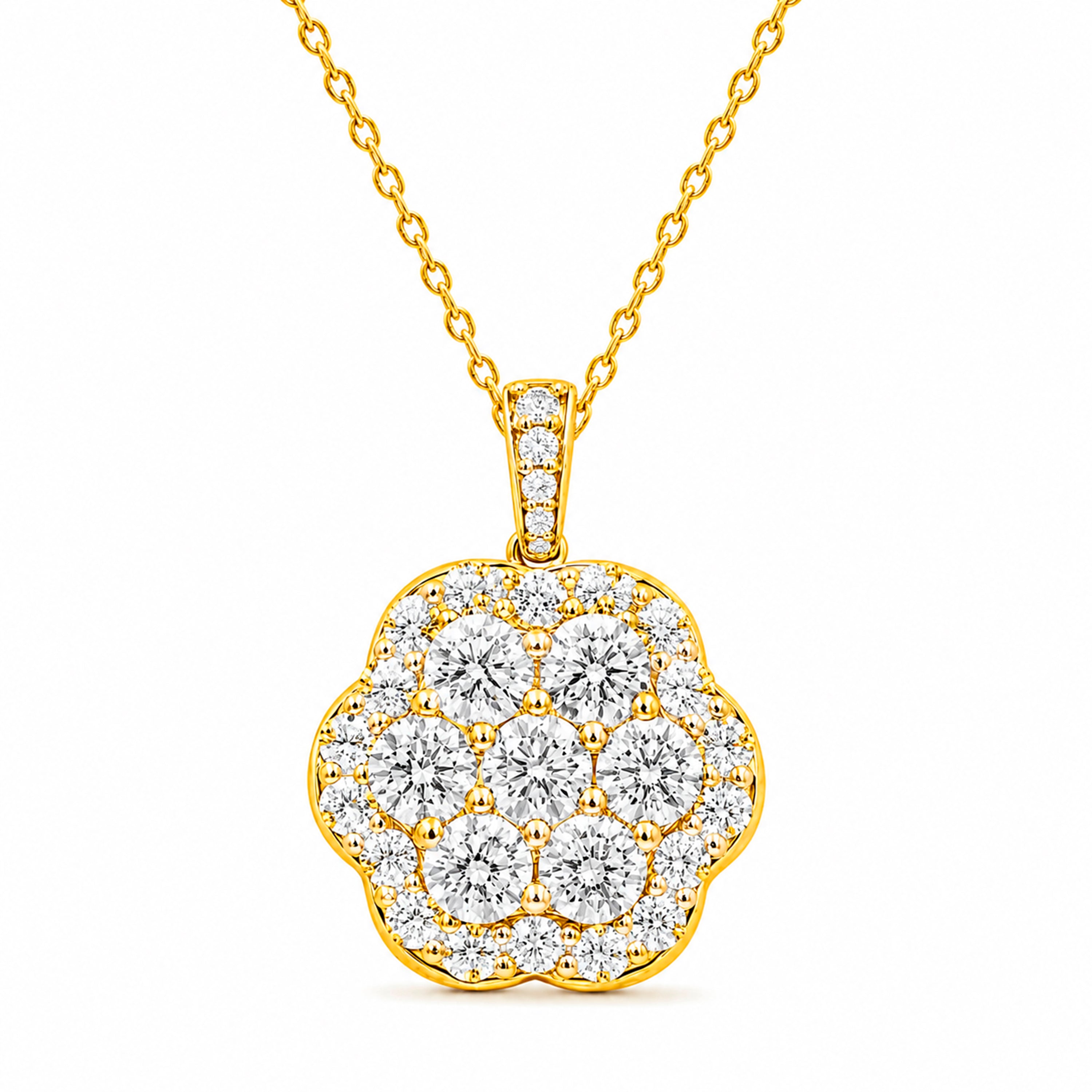 Venturant Lab-Grown Diamond Pendant Necklace for Women | Sterling Silver | Round Cut | Prong, Lobster | F Color, VS+ Clarity | 3.00 Total Carat Weight | Anniversary, Wedding, Birthday Gift