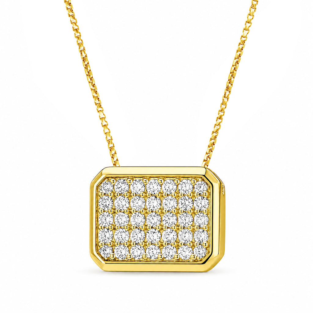 Venturant Lab Grown Diamond (F/VS+) 2.00 carat Round cut Sterling Silver Circle Pendant - Sterling Silver | Gold over Silver