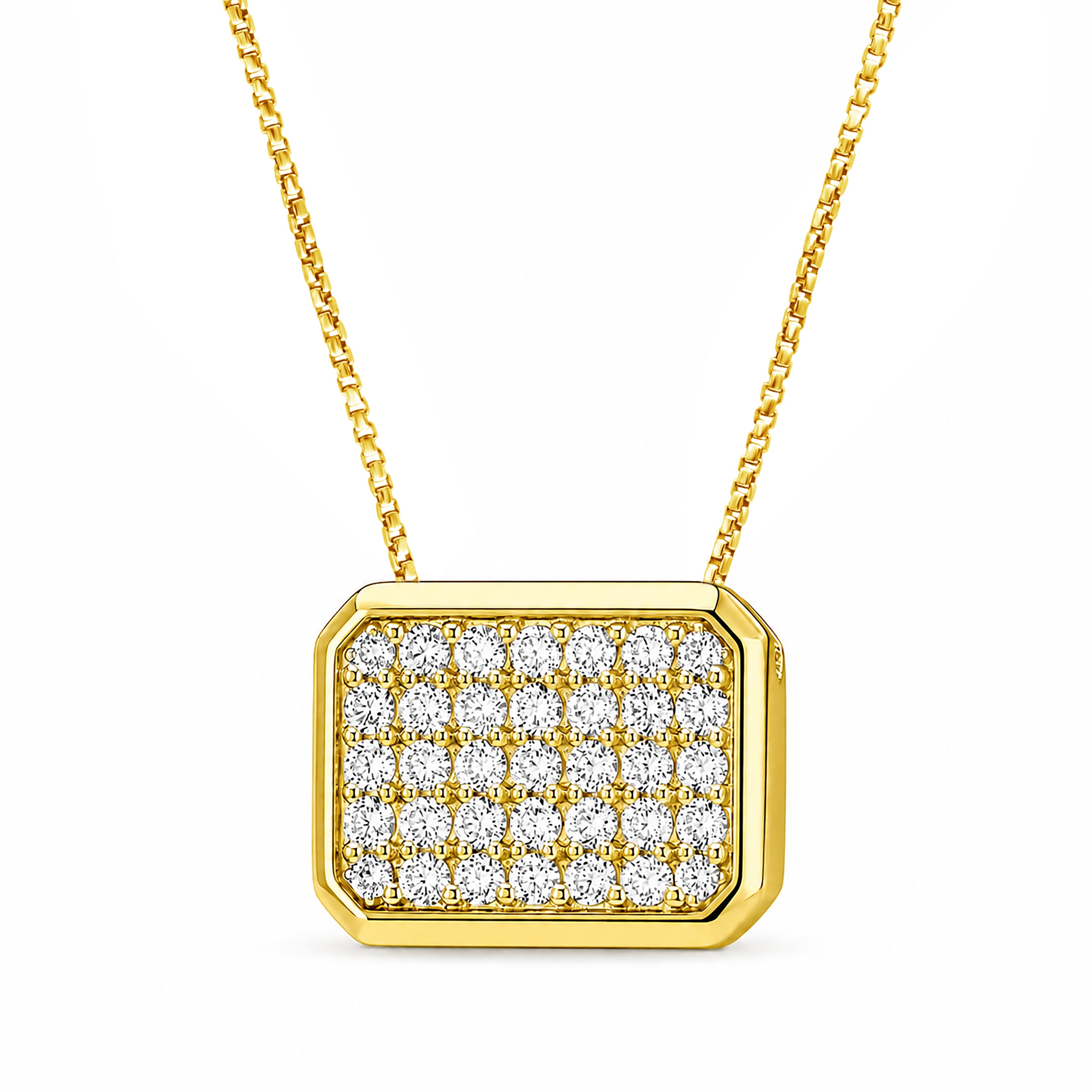 Venturant Lab Grown Diamond (F/VS+) 2.00 carat Round cut Sterling Silver Circle Pendant - Sterling Silver | Gold over Silver